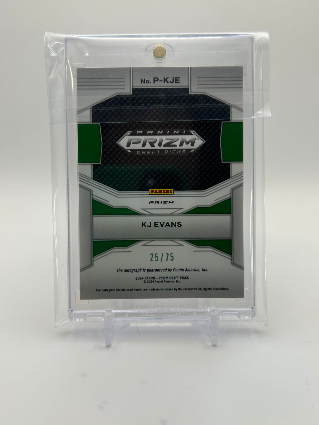 2023-24 Panini Prizm Draft Picks Kwame KJ Evans Penmanship Blue Ice Auto /75