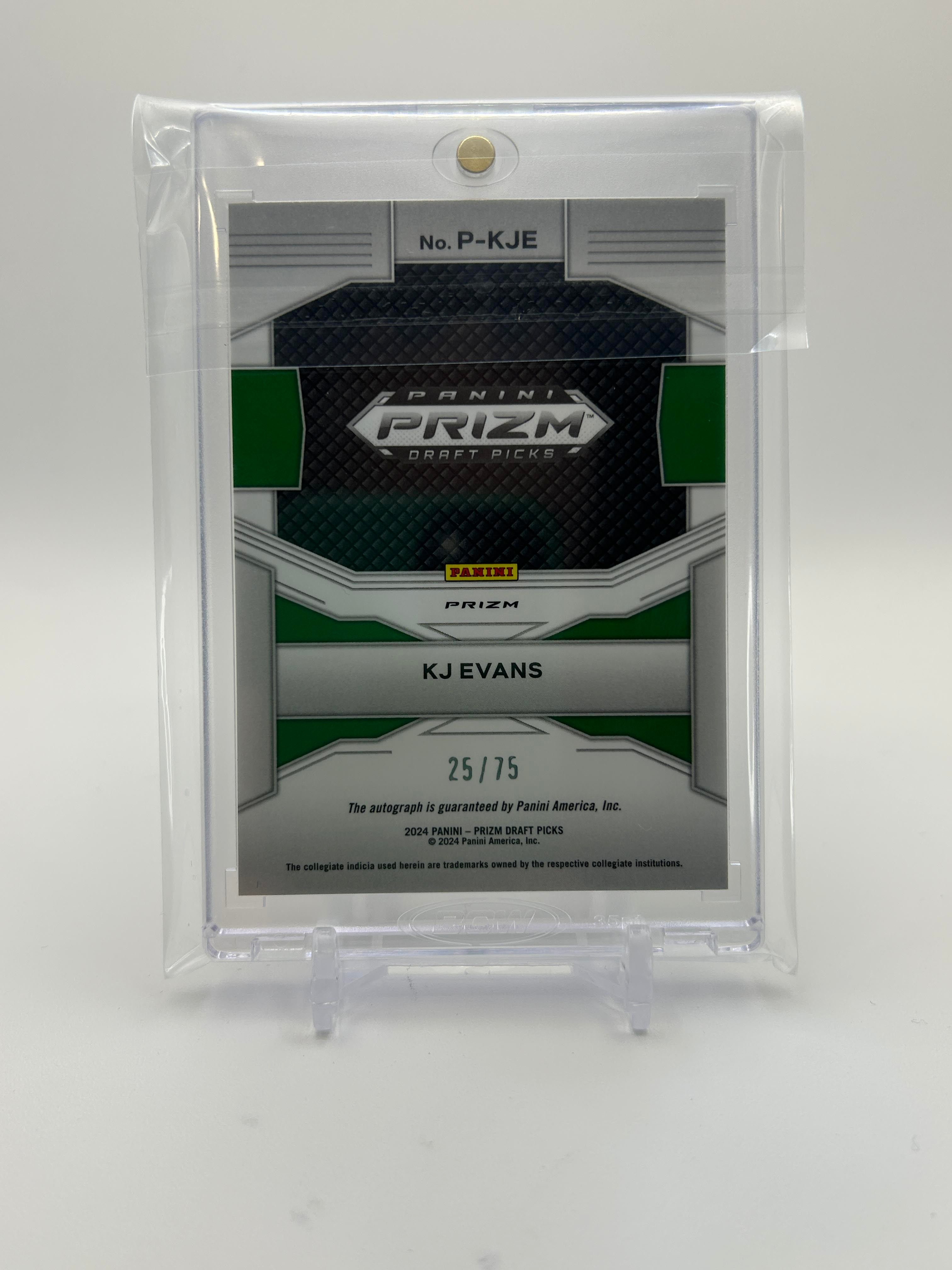 2023-24 Panini Prizm Draft Picks Kwame KJ Evans Penmanship Blue Ice Auto /75