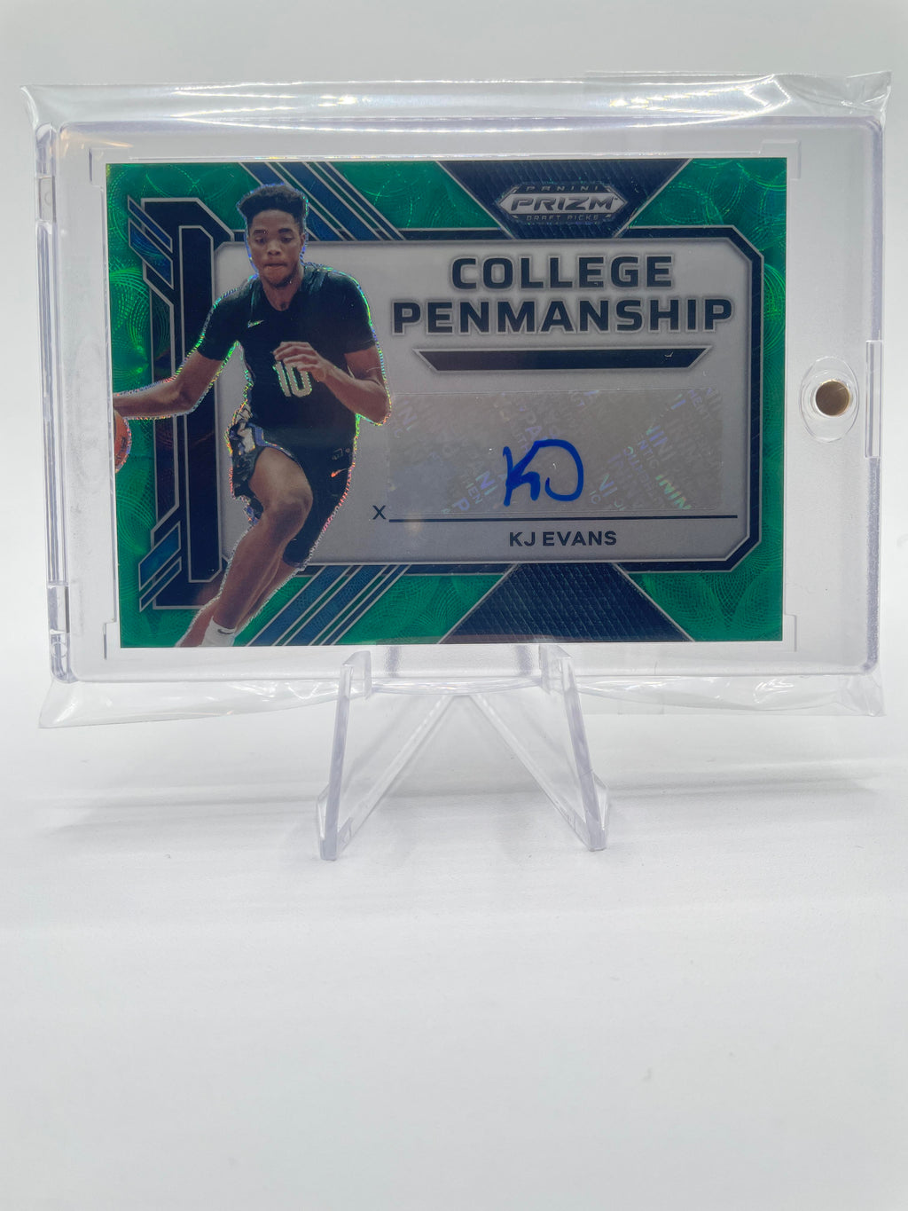 2023-24 Panini Prizm Draft Picks Kwame KJ Evans Penmanship Choice Green Auto /8