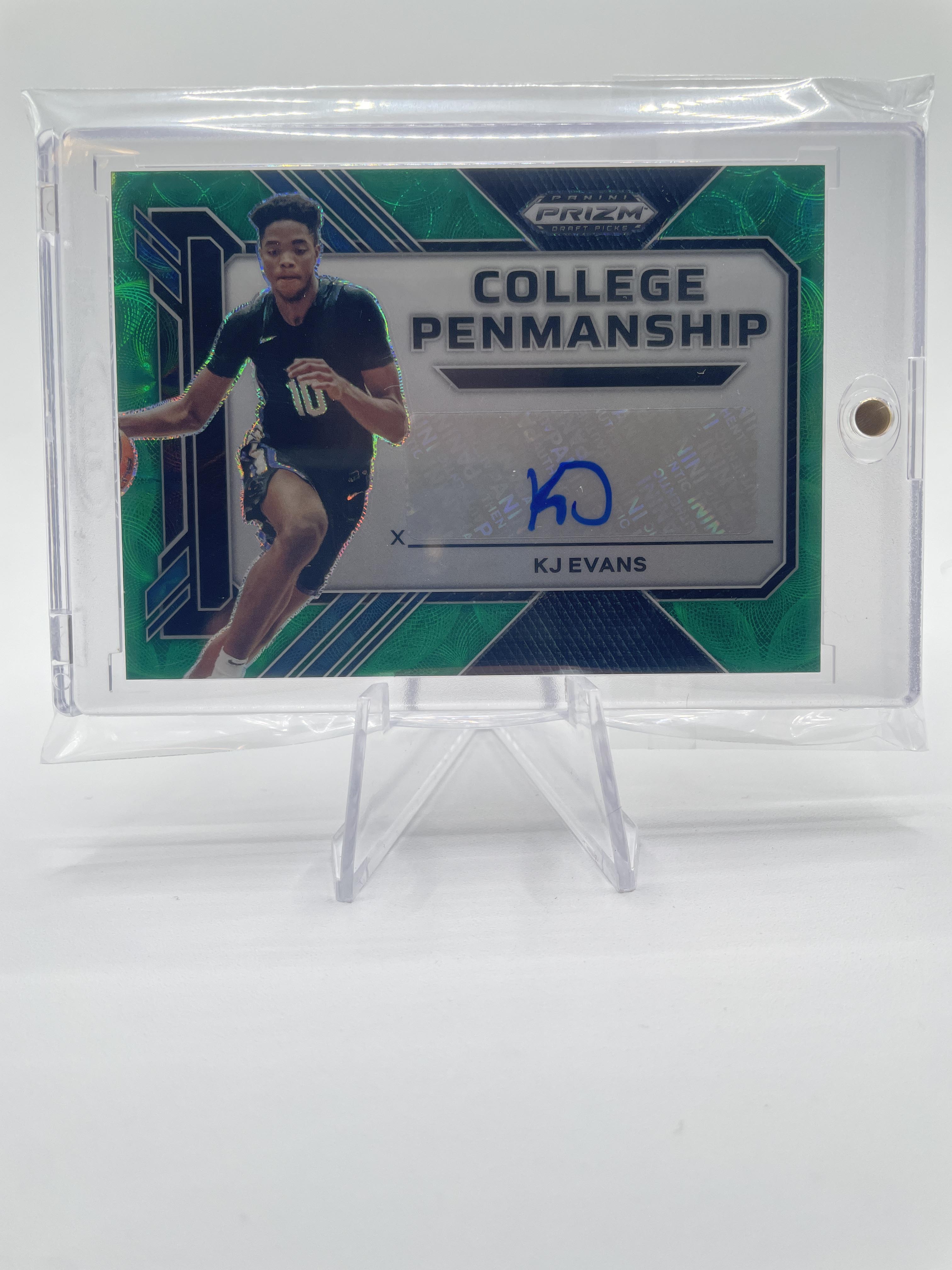 2023-24 Panini Prizm Draft Picks Kwame KJ Evans Penmanship Choice Green Auto /8