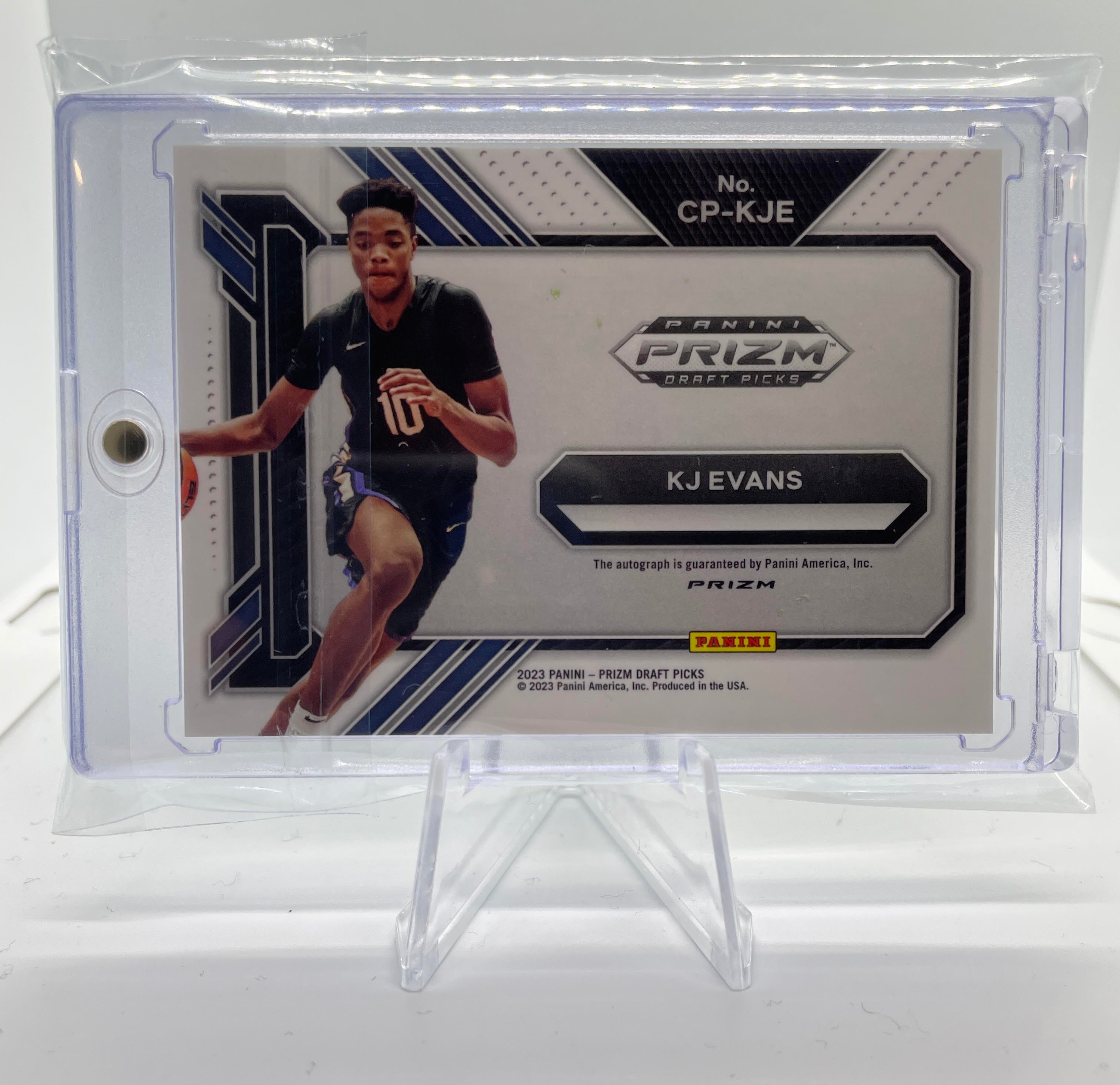 2023-24 Panini Prizm Draft Picks Kwame KJ Evans Penmanship Green Prizm Auto