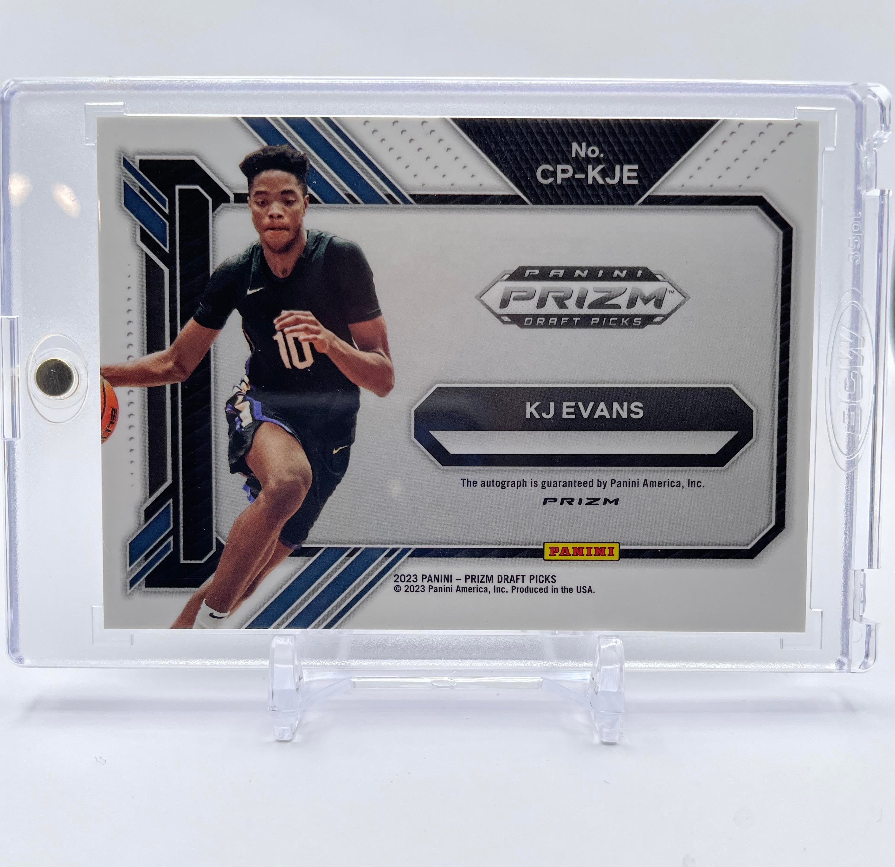 2023-24 Panini Prizm Draft Picks Kwame KJ Evans Penmanship Green Prizm Auto