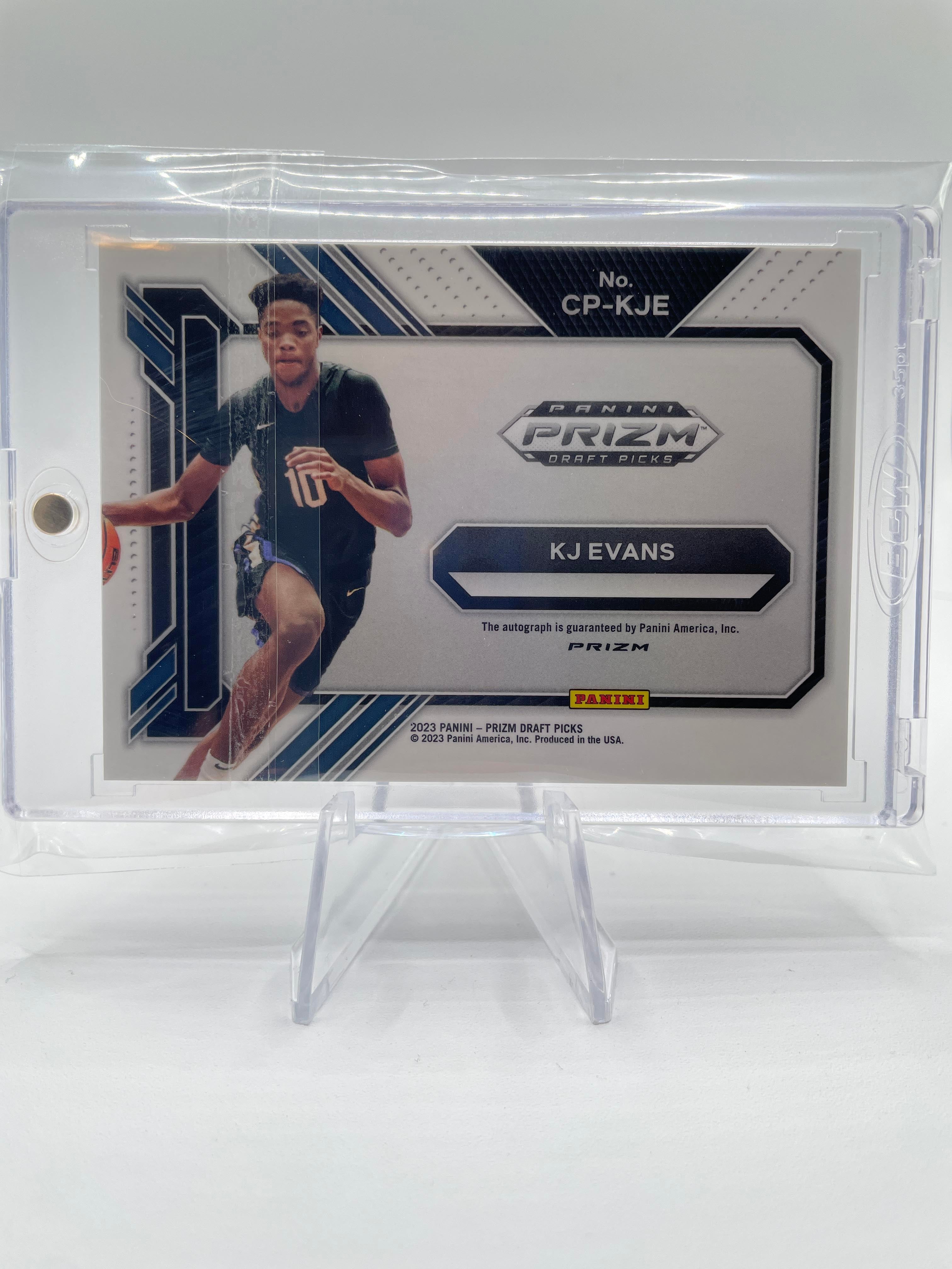 2023-24 Panini Prizm Draft Picks Kwame KJ Evans Penmanship Green Prizm Auto