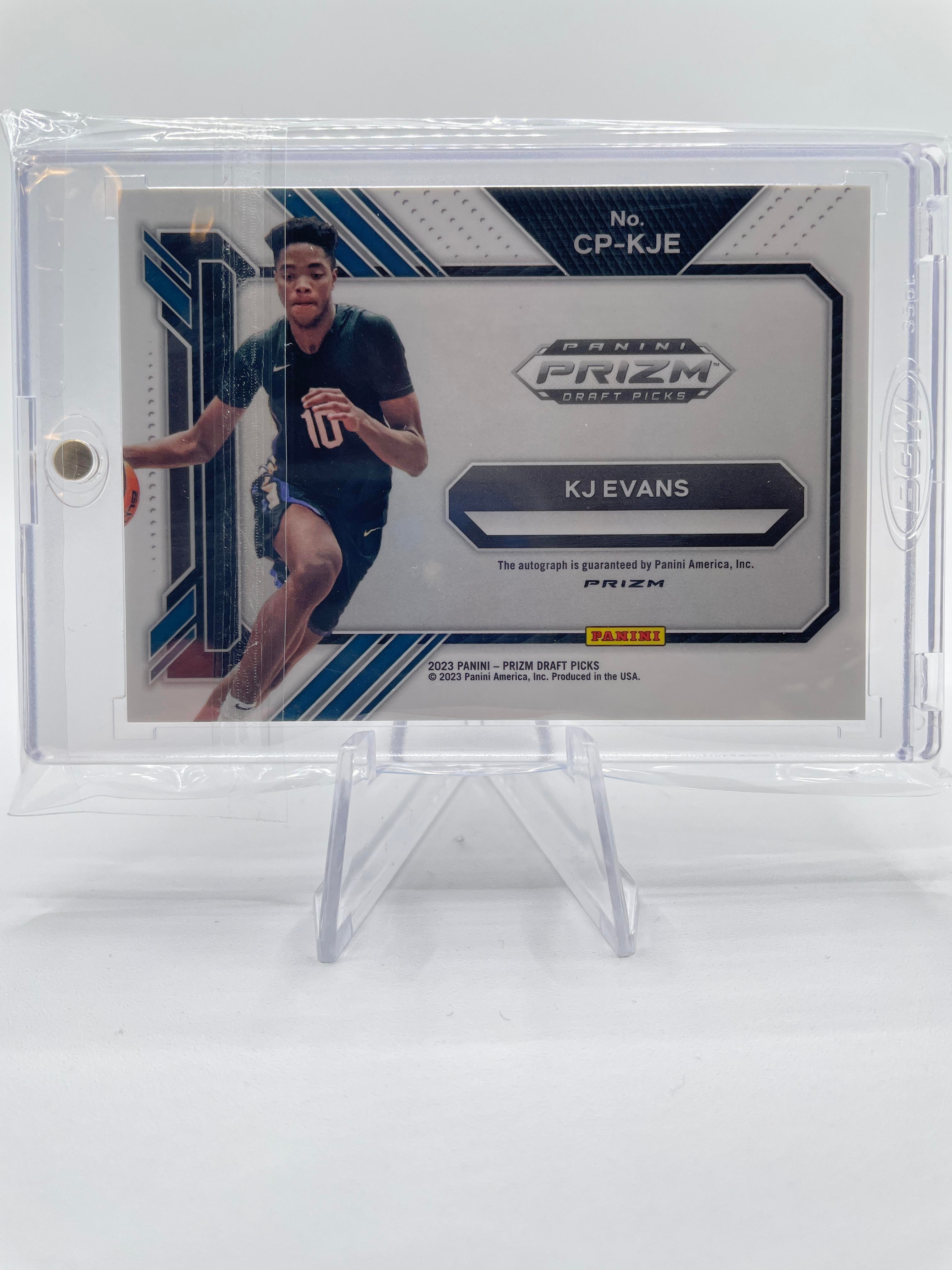 2023-24 Panini Prizm Draft Picks Kwame KJ Evans Penmanship Green Prizm Auto