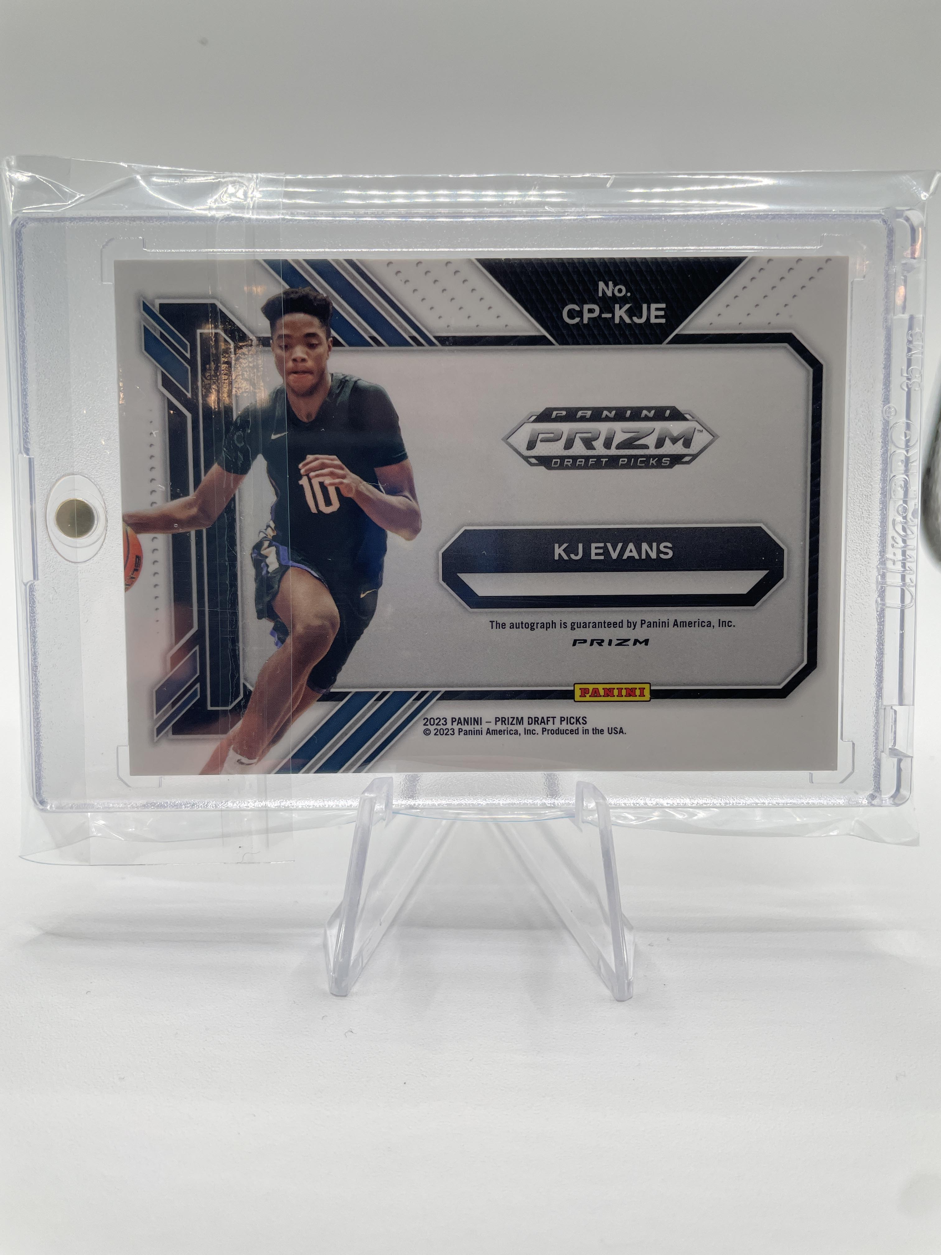 2023-24 Panini Prizm Draft Picks Kwame KJ Evans Penmanship Green Prizm Auto