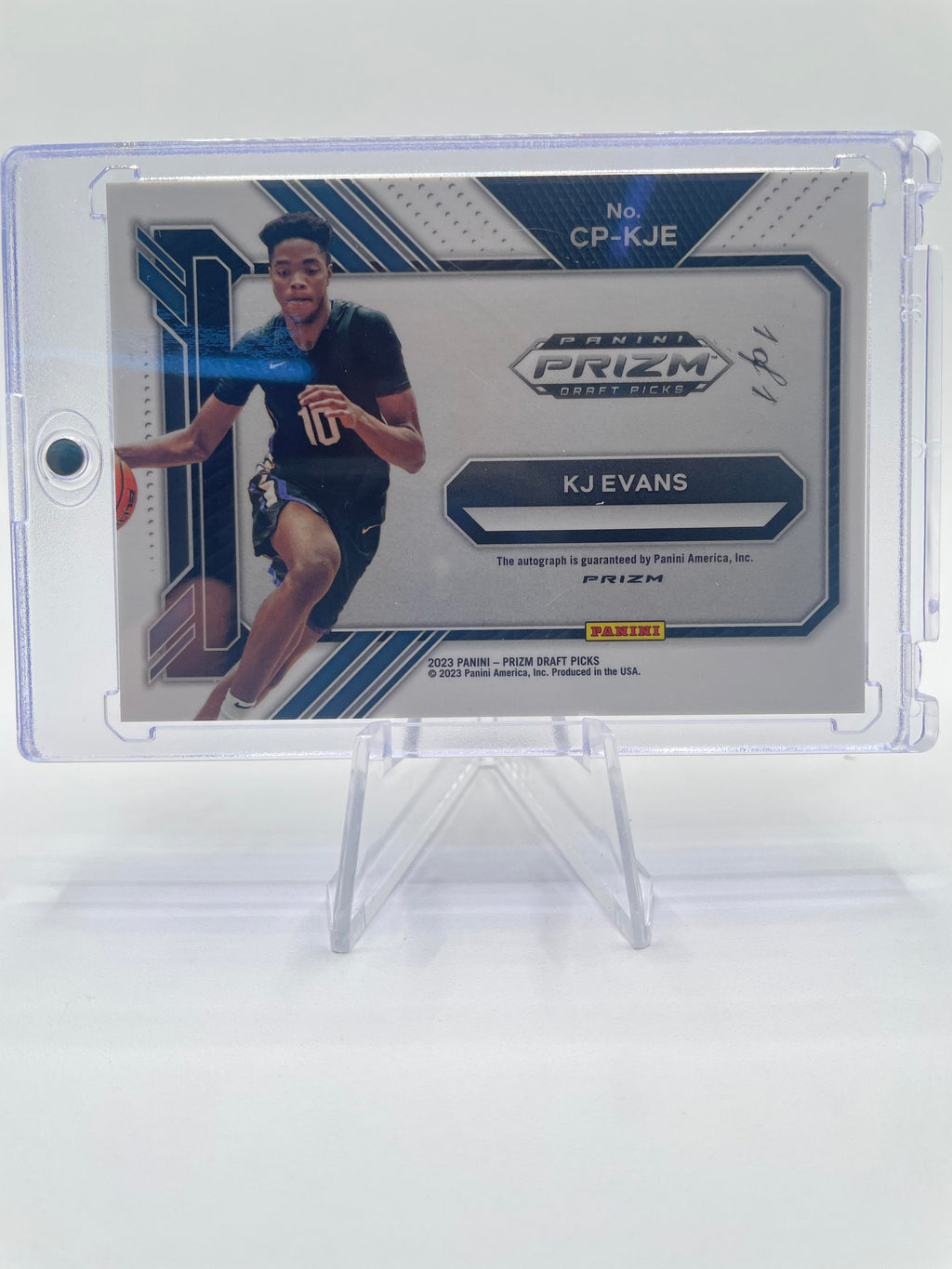 2023-24 Panini Prizm DP Kwame KJ Evans Penmanship Nebula Prizm Auto 1/1 PSA 10