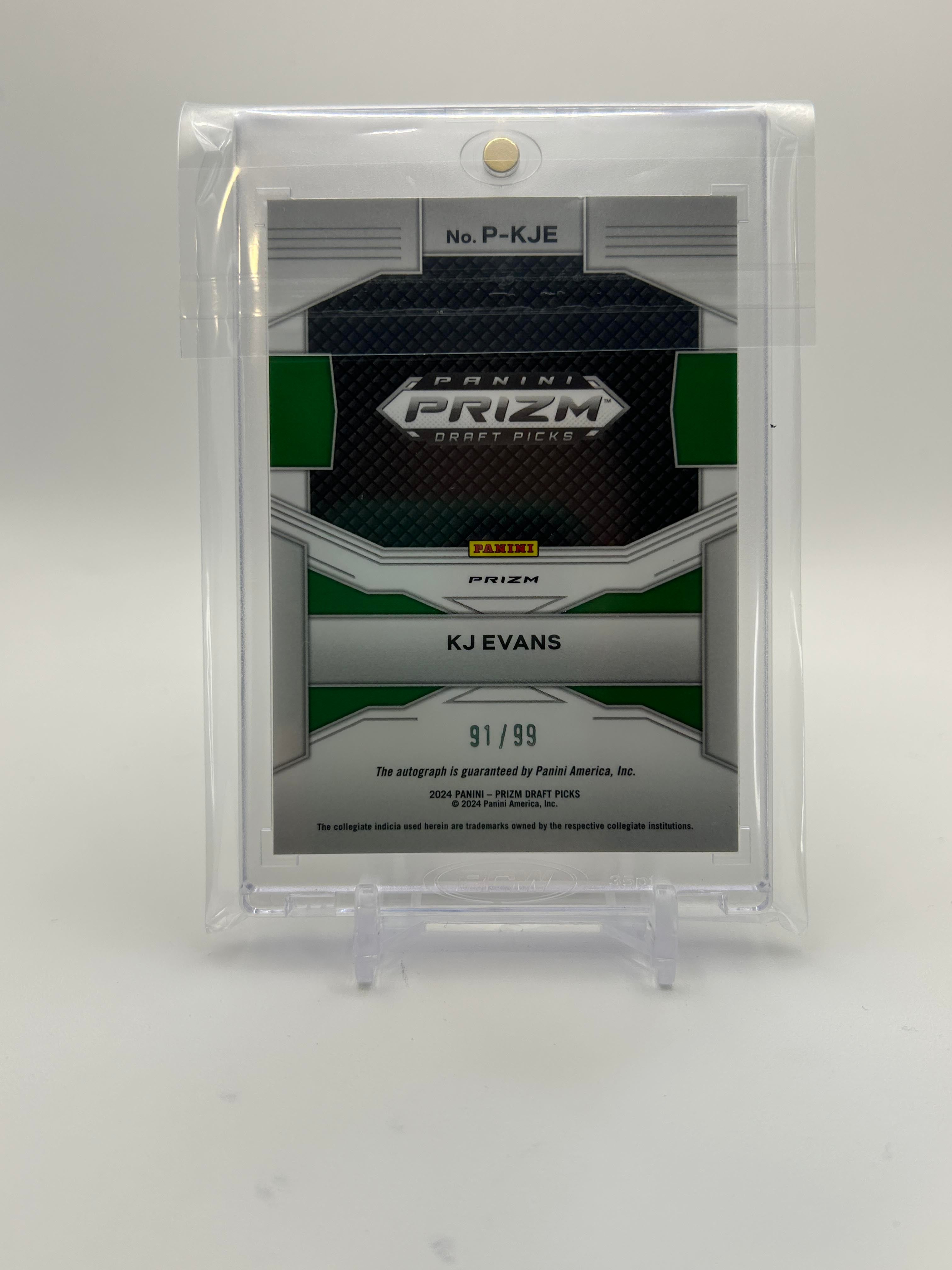 2023-24 Panini Prizm Draft Picks Kwame KJ Evans Penmanship Purple Ice Auto /99 #CP-KJE