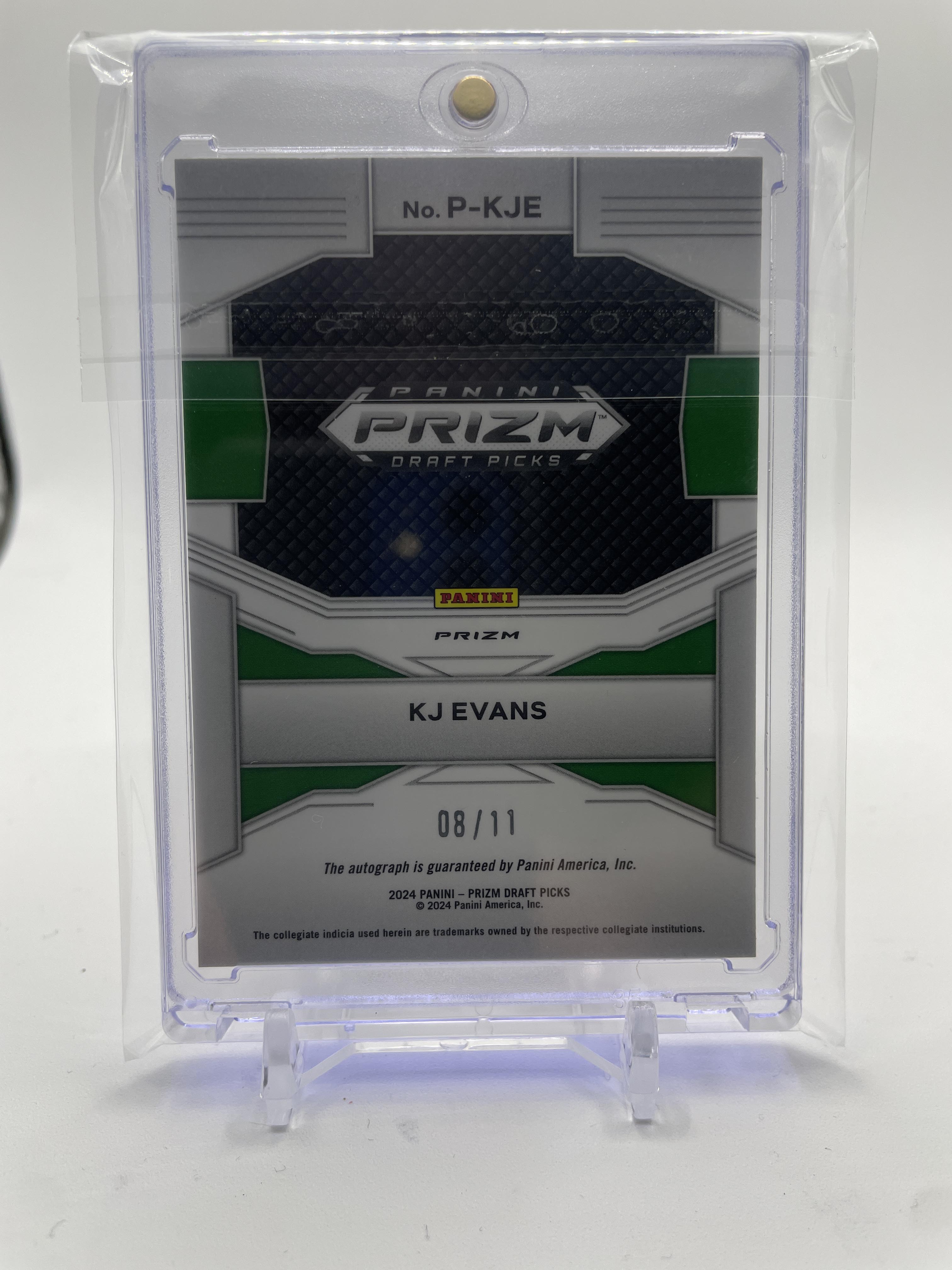 2023-24 Panini Prizm Draft Picks Kwame KJ Evans Penmanship Red Prizm Auto /11