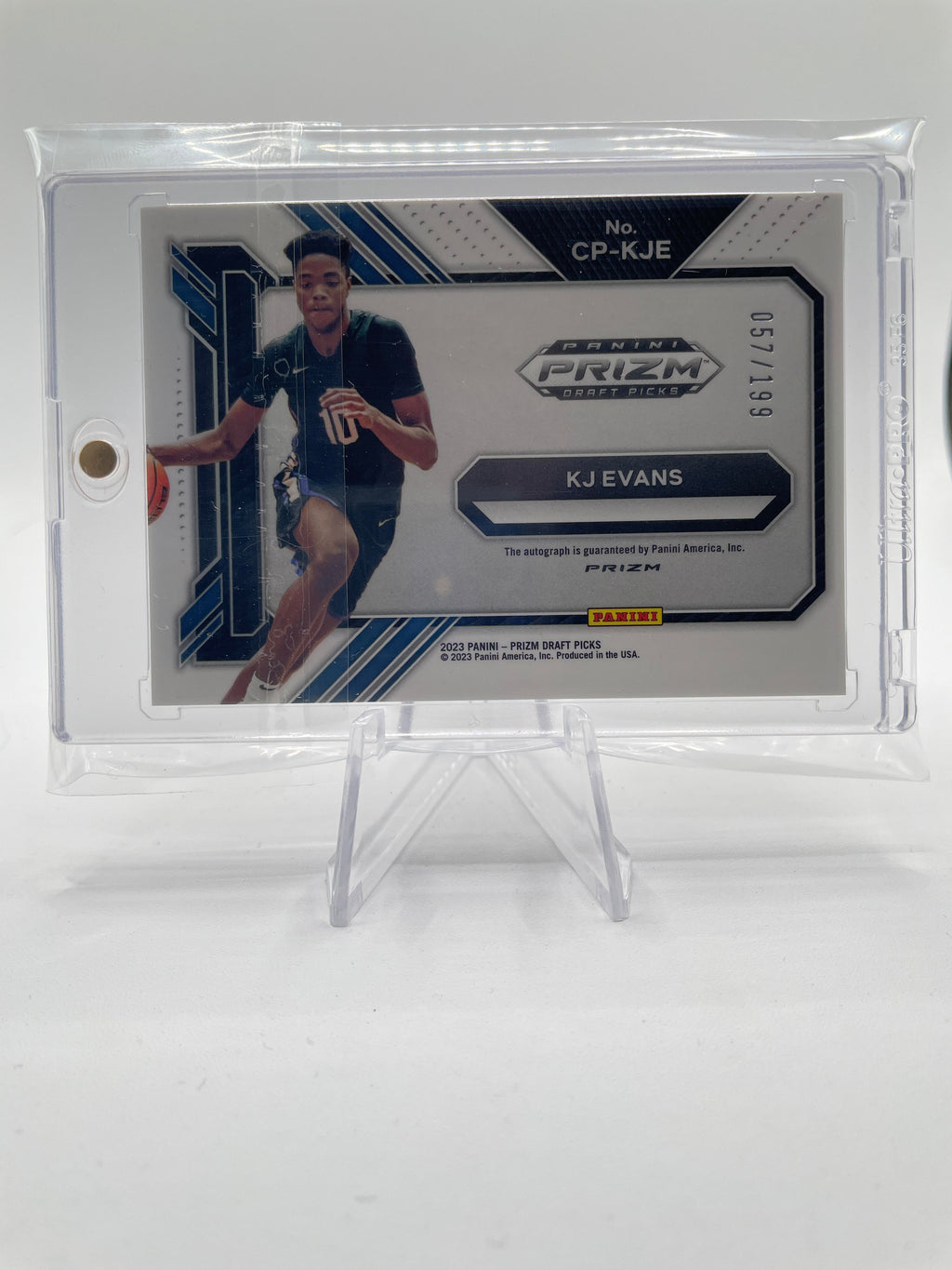 2023-24 Panini Prizm Draft Picks Kwame KJ Evans Penmanship Red Rookie Auto /199