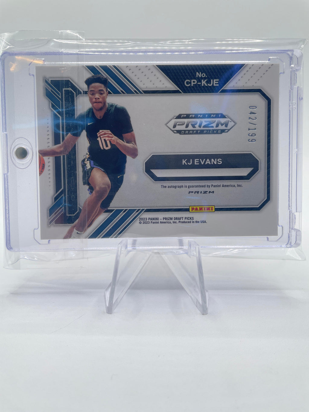 2023-24 Panini Prizm Draft Picks Kwame KJ Evans Penmanship Red Rookie Auto /199