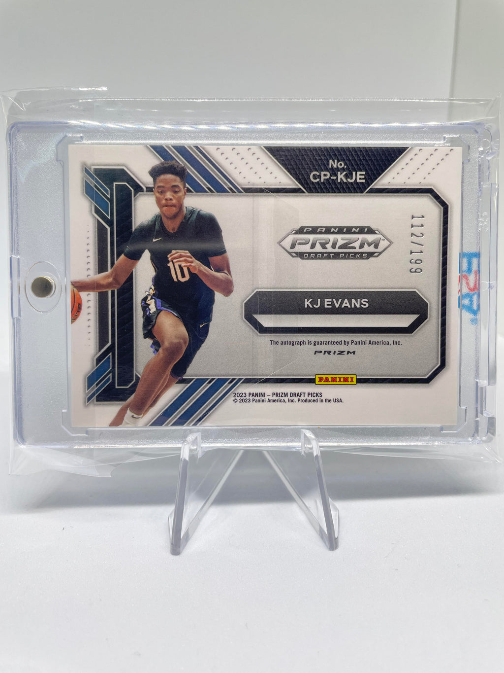 2023-24 Panini Prizm Draft Picks Kwame KJ Evans Penmanship Red Rookie Auto /199