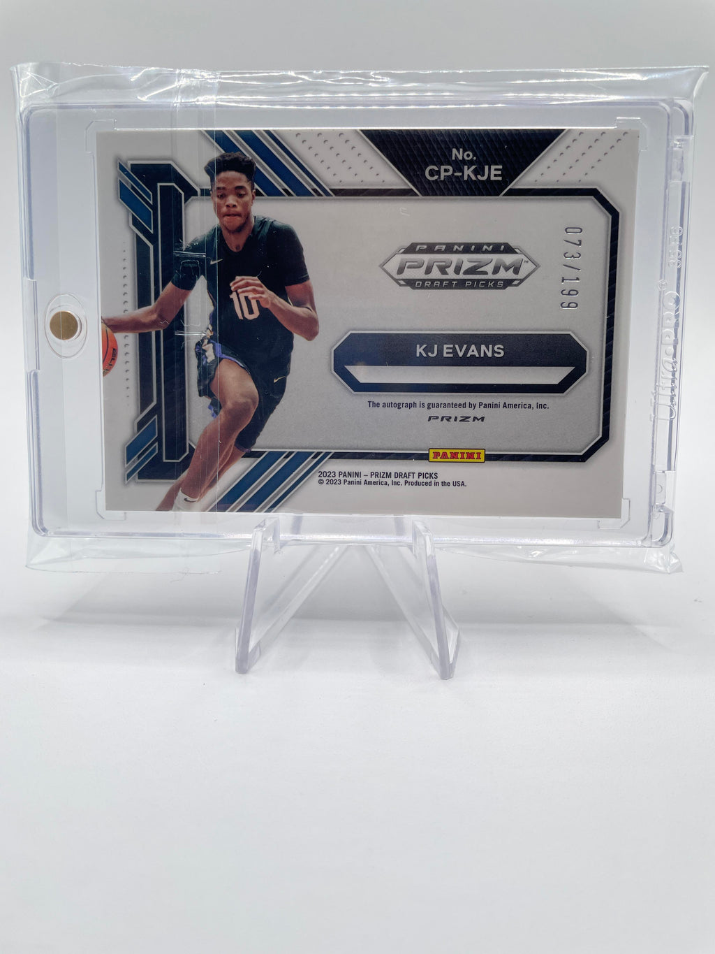 2023-24 Panini Prizm Draft Picks Kwame KJ Evans Penmanship Red Rookie Auto /199