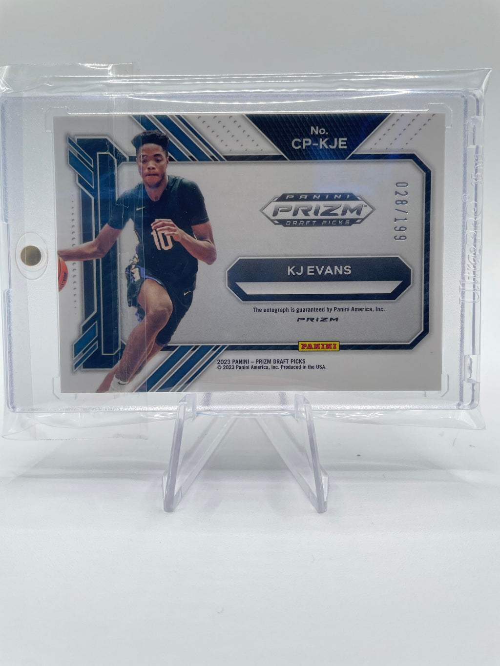 2023-24 Panini Prizm Draft Picks Kwame KJ Evans Penmanship Red Rookie Auto /199
