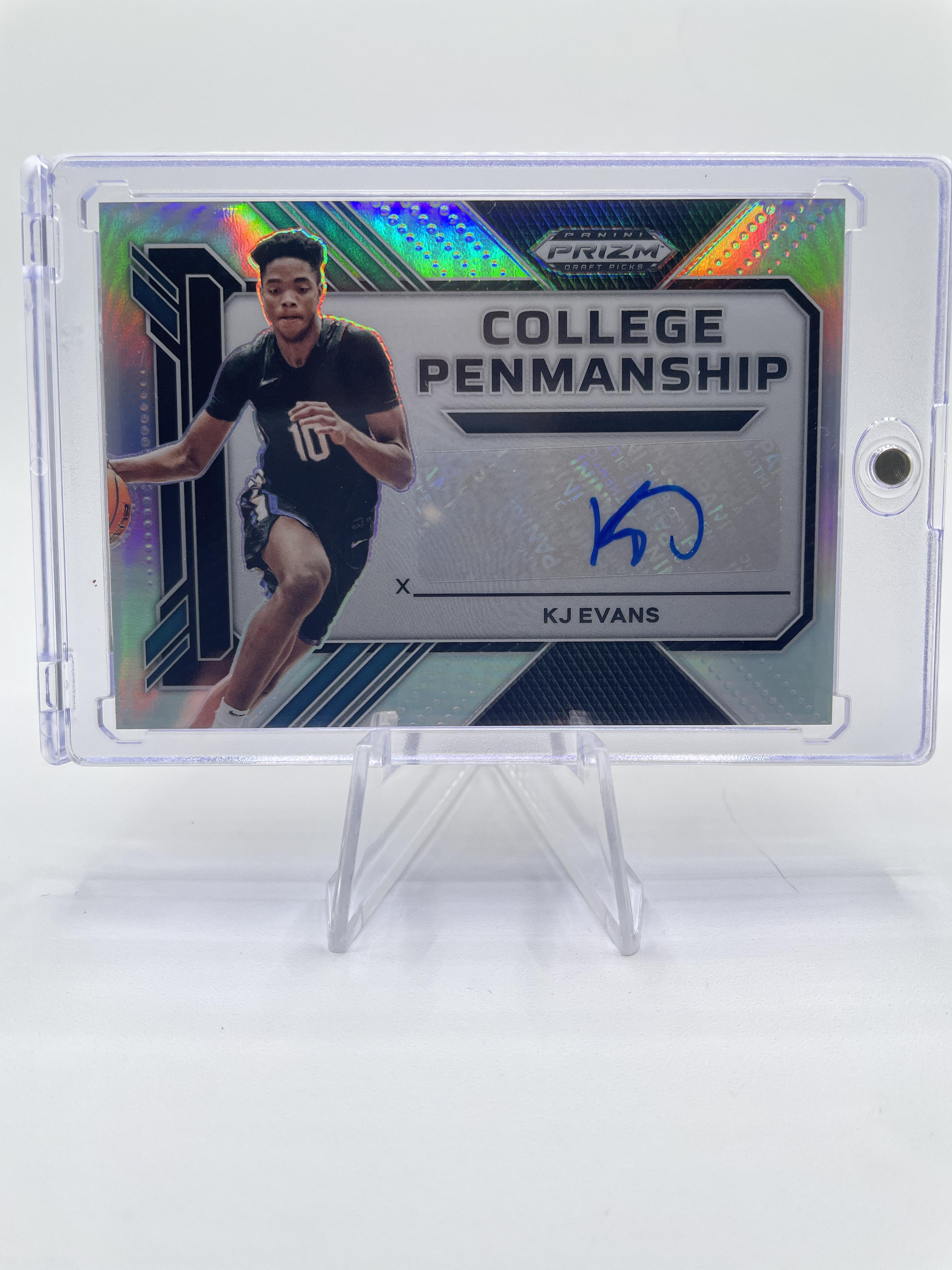 2023-24 Panini Prizm Draft Picks Kwame KJ Evans Penmanship Silver Prizm Auto
