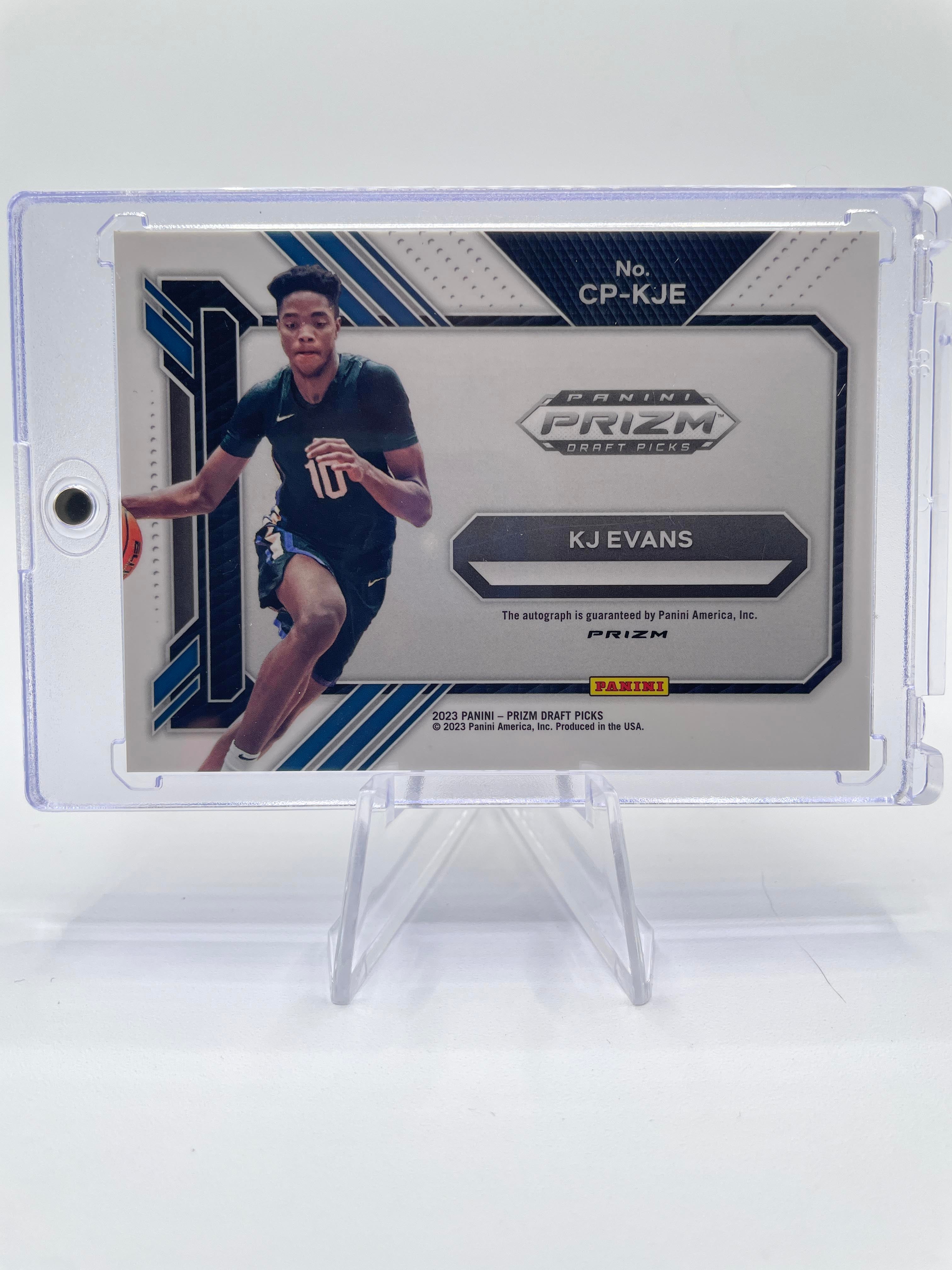 2023-24 Panini Prizm Draft Picks Kwame KJ Evans Penmanship Silver Prizm Auto