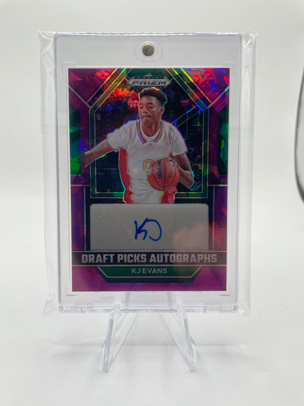 2023-24 Panini Prizm Draft Picks Kwame KJ Evans Purple Ice Prizm Auto /99