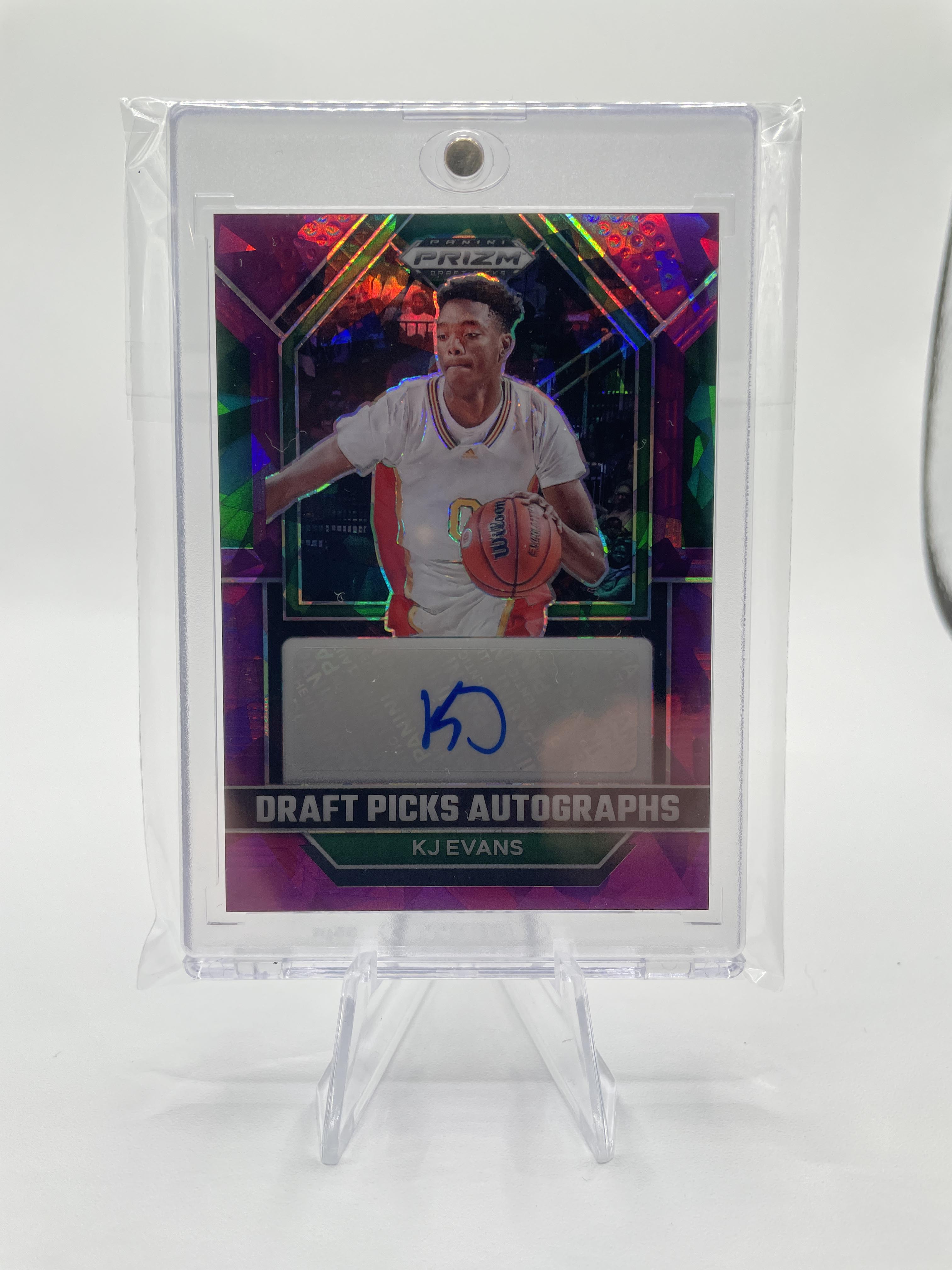2023-24 Panini Prizm Draft Picks Kwame KJ Evans Purple Ice Prizm Auto /99