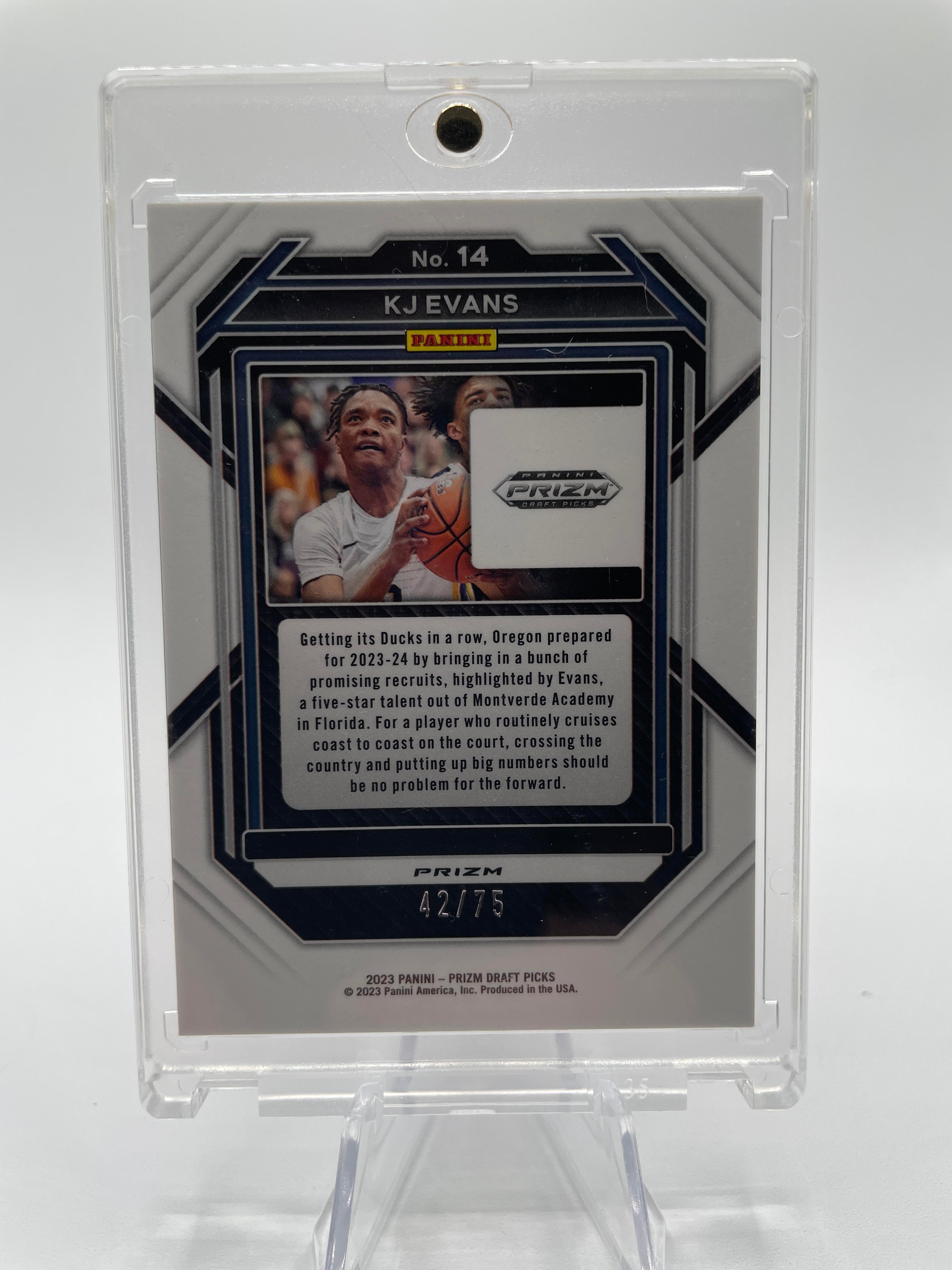 2023-24 Panini Prizm Draft Picks Kwame KJ Evans Purple Prizm Prospect /75