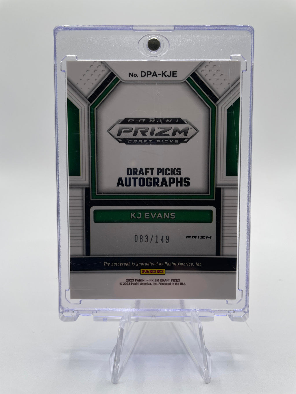 2023-24 Panini Prizm Draft Picks Kwame KJ Evans Red Prizm Rookie Auto /149