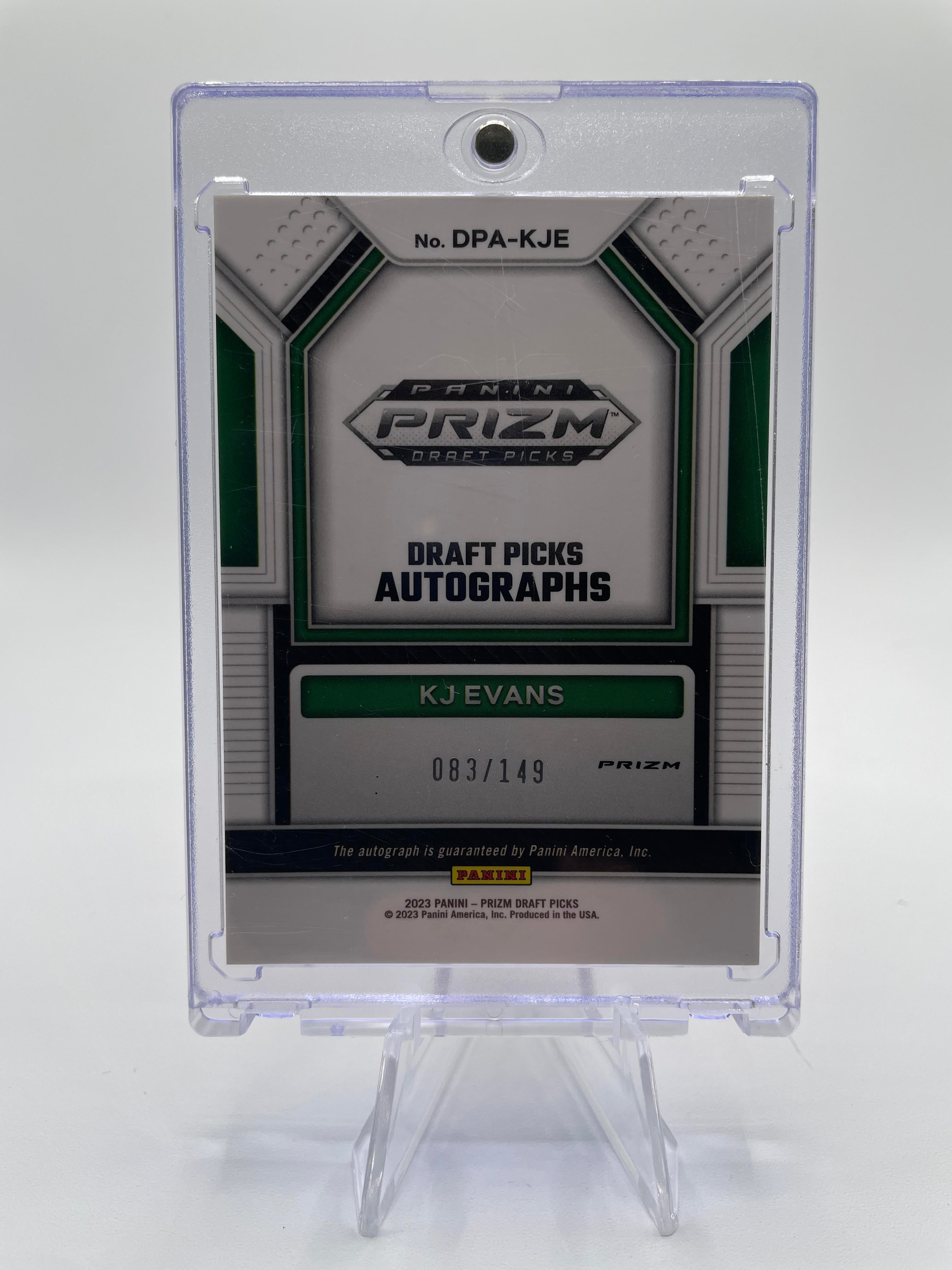 2023-24 Panini Prizm Draft Picks Kwame KJ Evans Red Prizm Rookie Auto /149