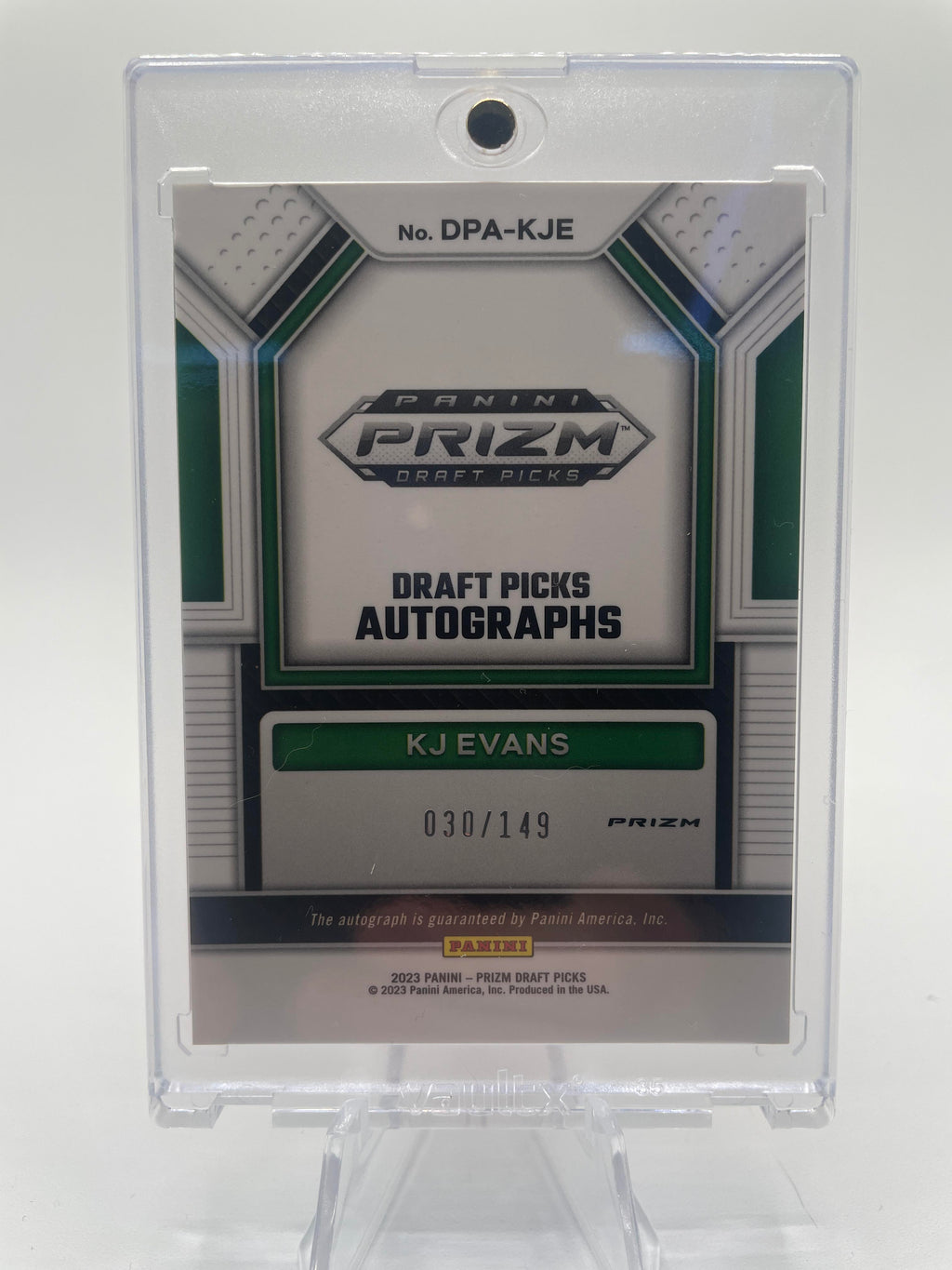 2023-24 Panini Prizm Draft Picks Kwame KJ Evans Red Prizm Rookie Auto /149