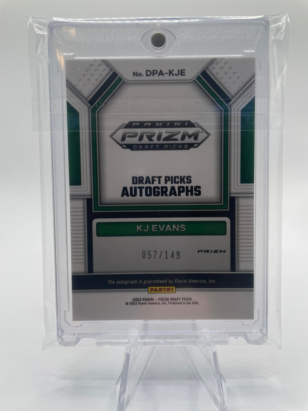 2023-24 Panini Prizm Draft Picks Kwame KJ Evans Red Prizm Rookie Auto /149