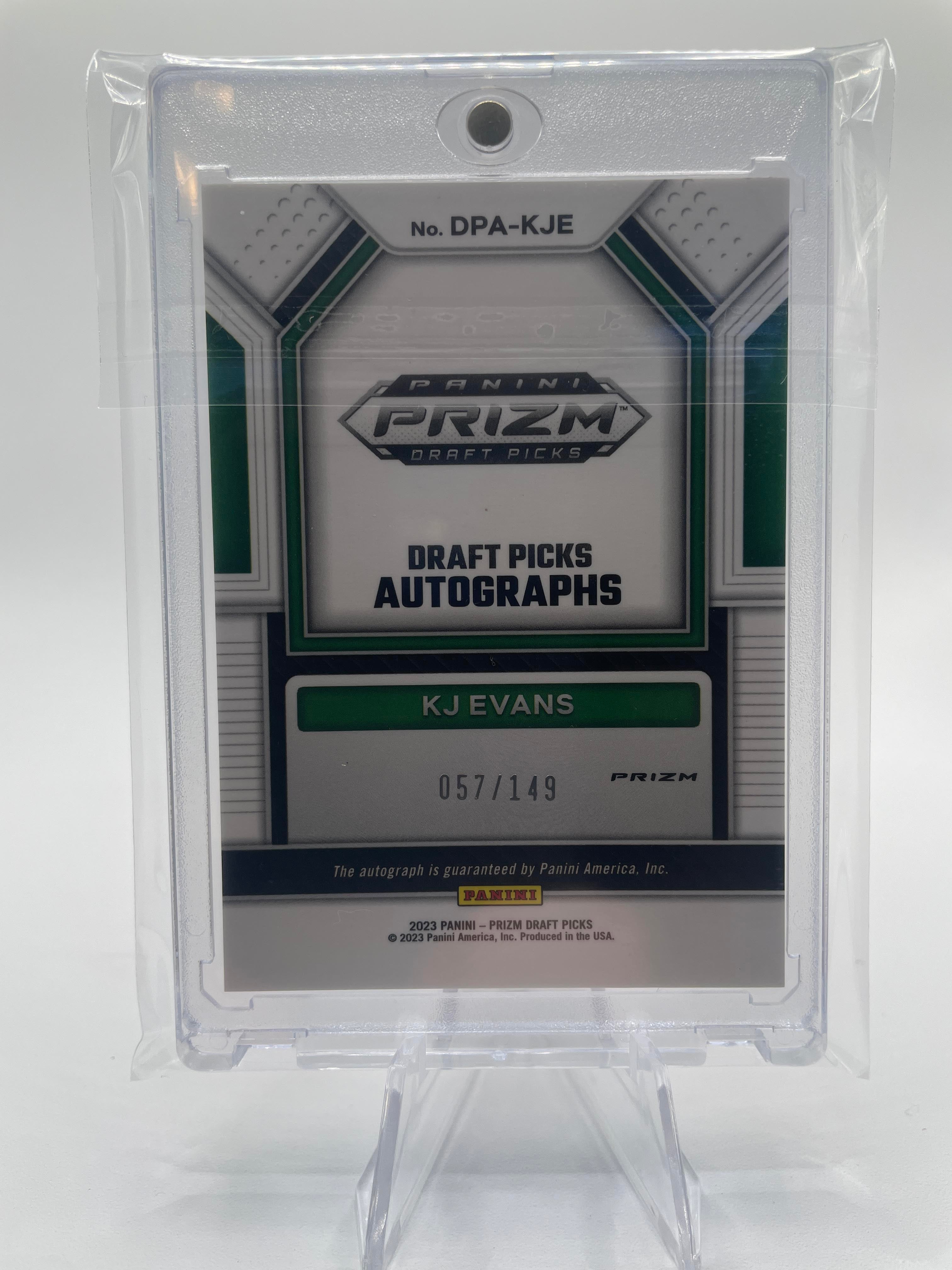 2023-24 Panini Prizm Draft Picks Kwame KJ Evans Red Prizm Rookie Auto /149