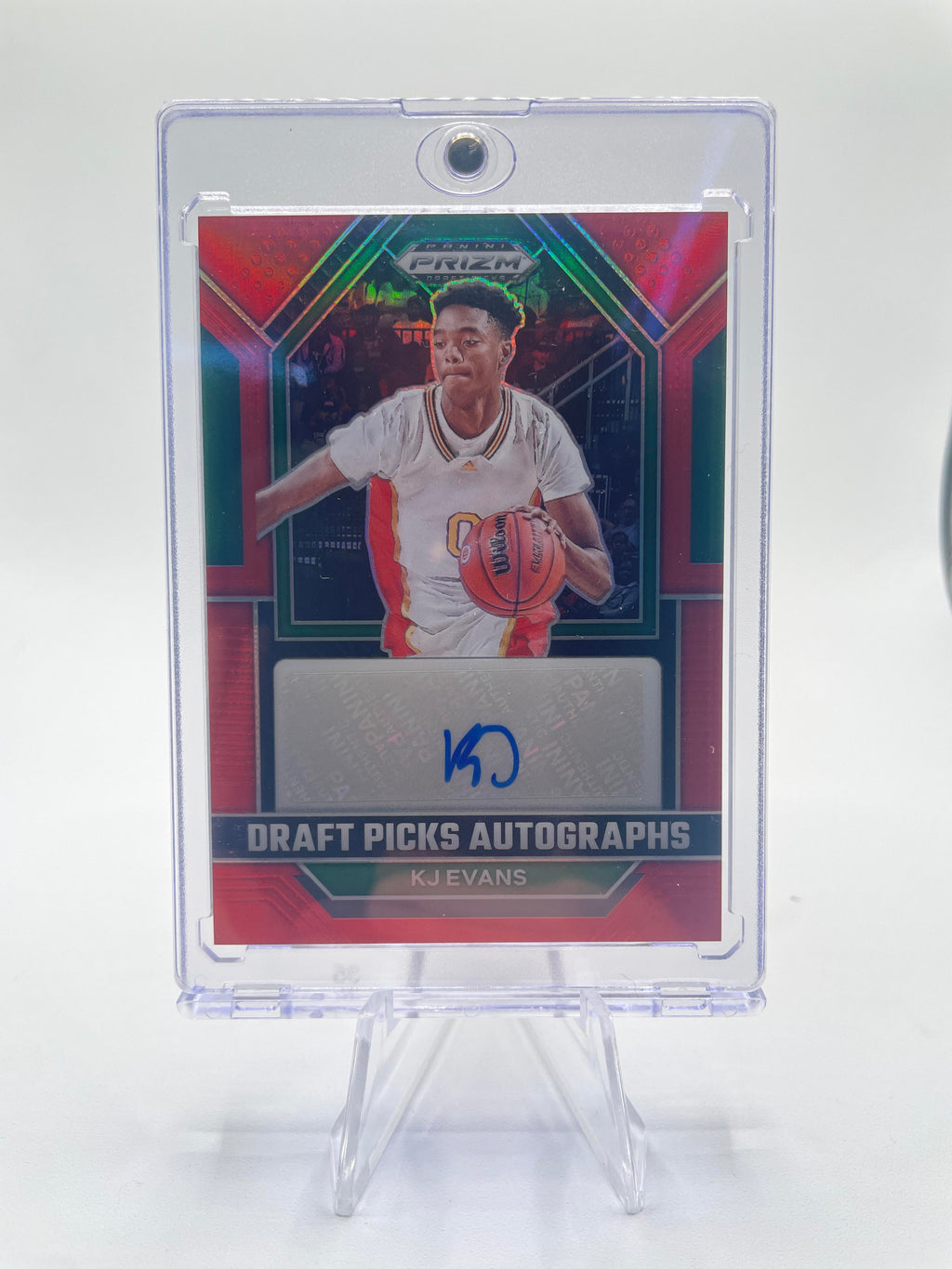 2023-24 Panini Prizm Draft Picks Kwame KJ Evans Red Prizm Rookie Auto /149
