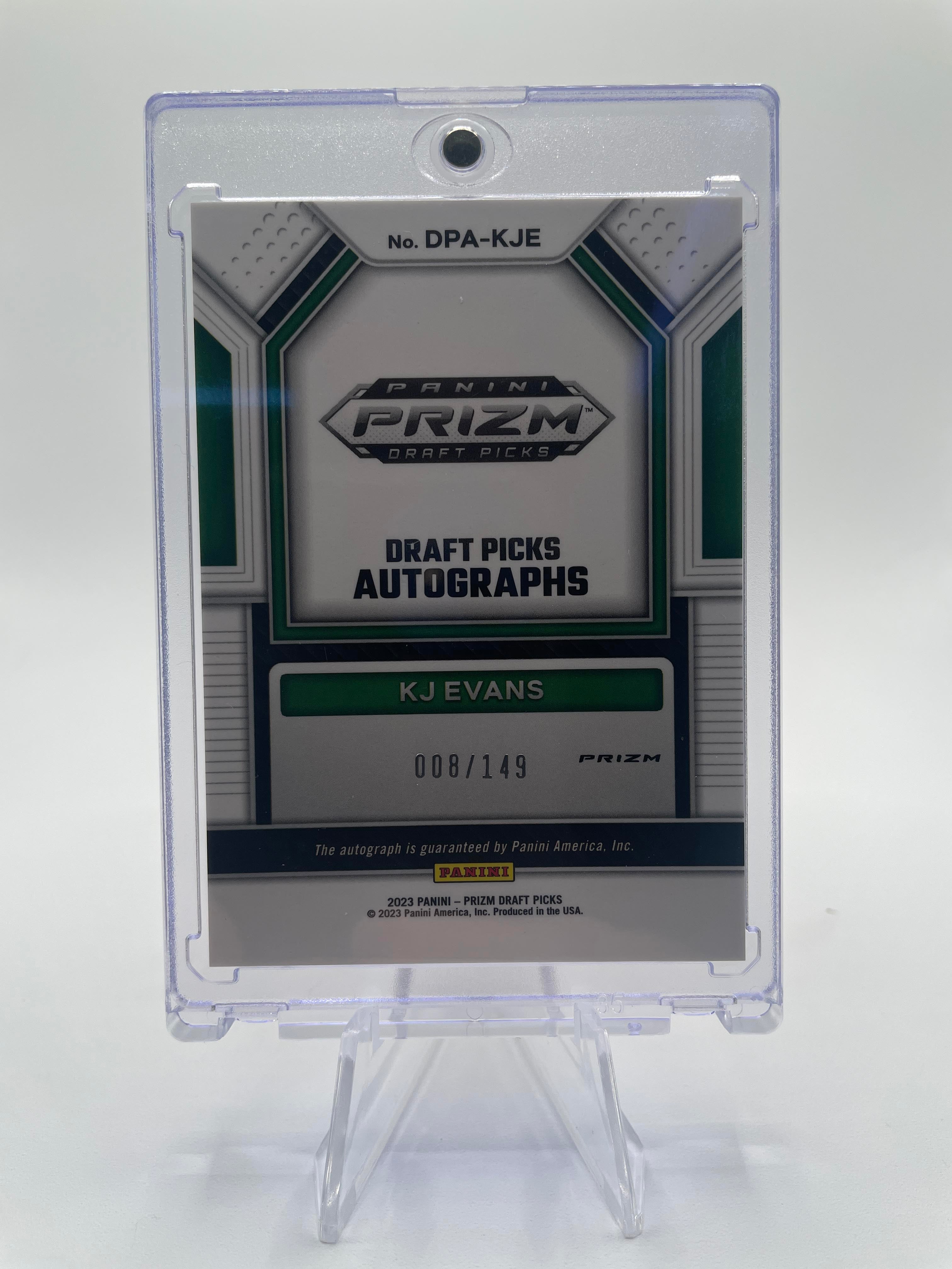 2023-24 Panini Prizm Draft Picks Kwame KJ Evans Red Prizm Rookie Auto /149