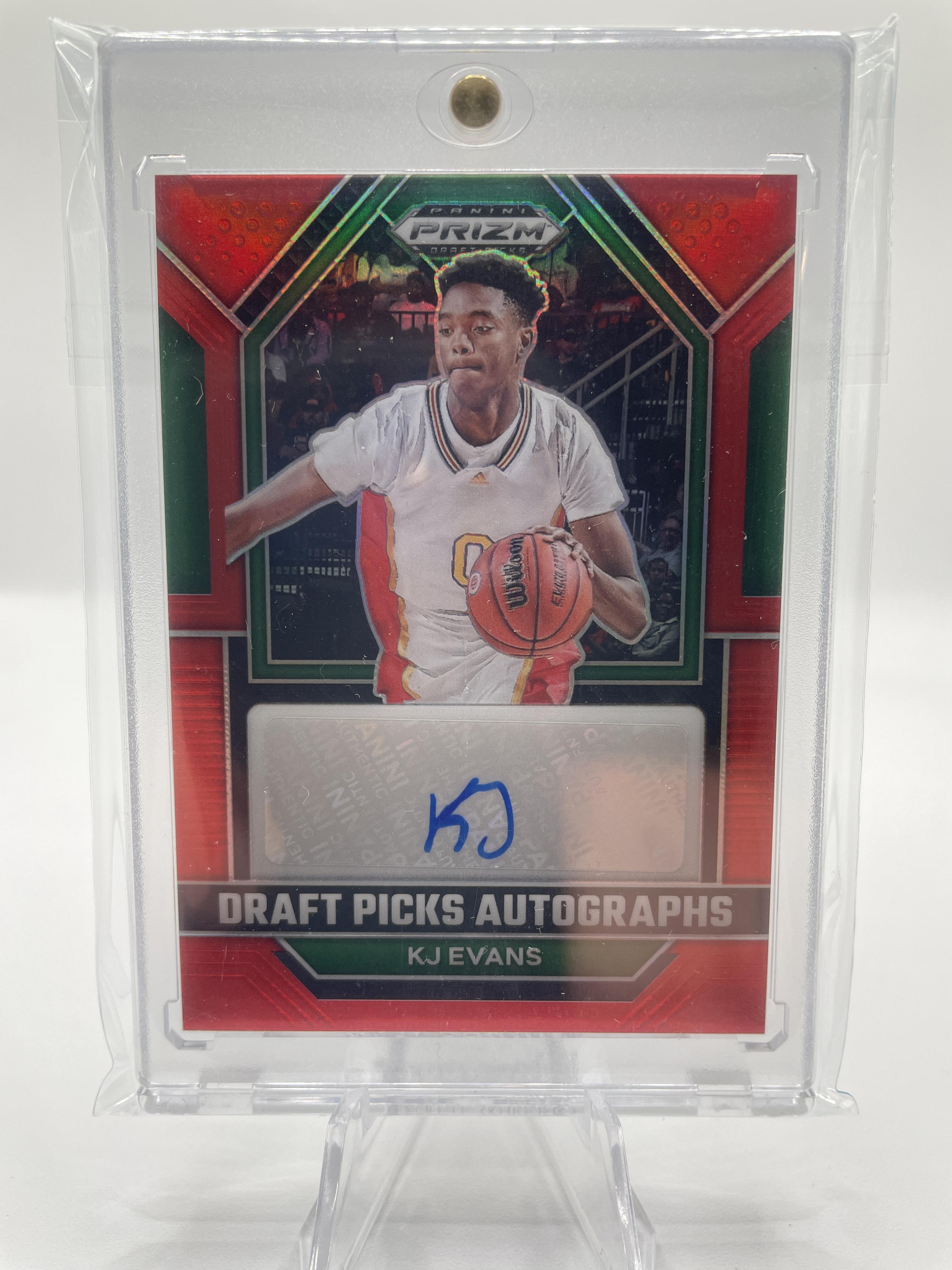 2023-24 Panini Prizm Draft Picks Kwame KJ Evans Red Prizm Rookie Auto /149