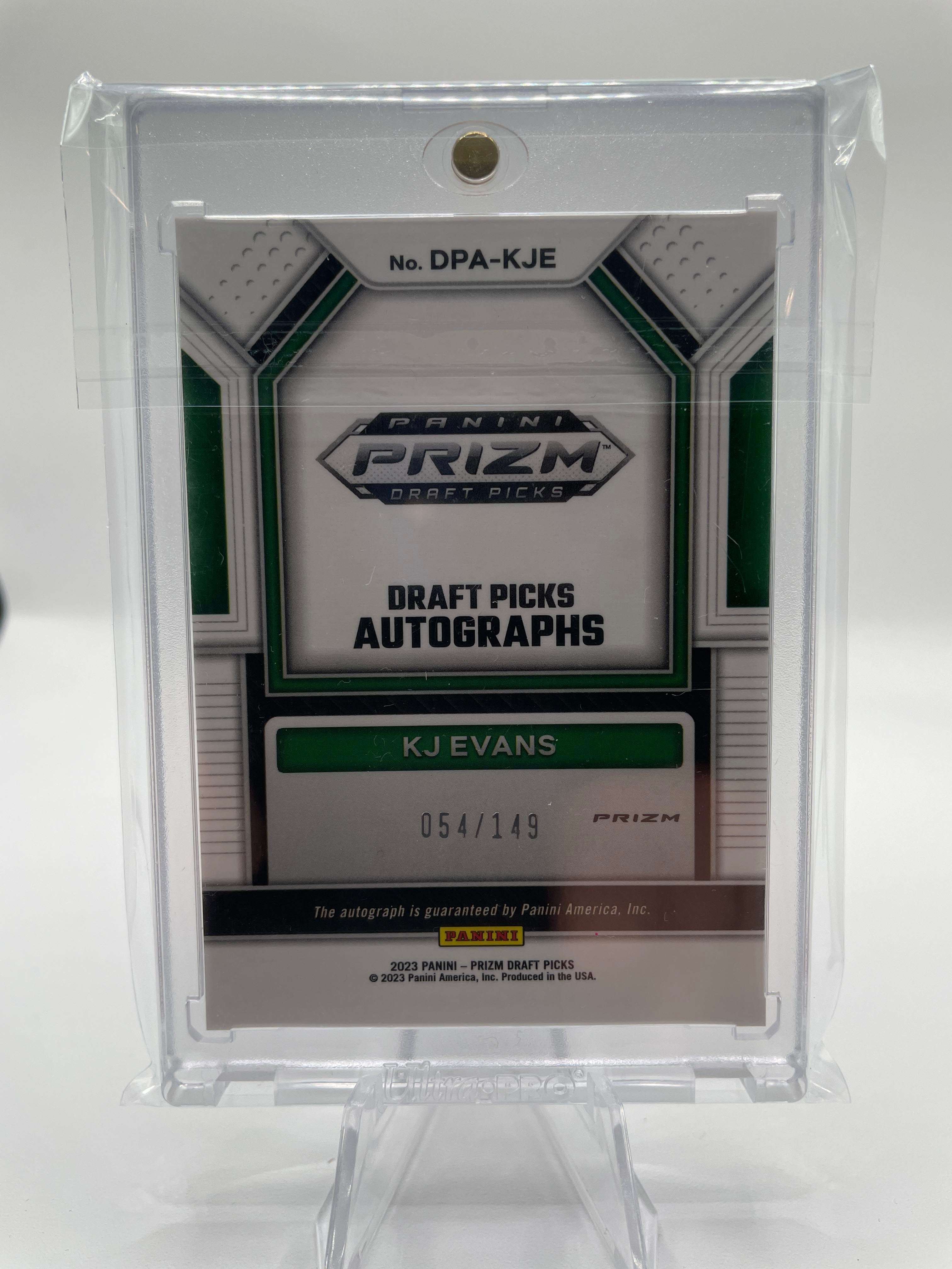 2023-24 Panini Prizm Draft Picks Kwame KJ Evans Red Prizm Rookie Auto /149