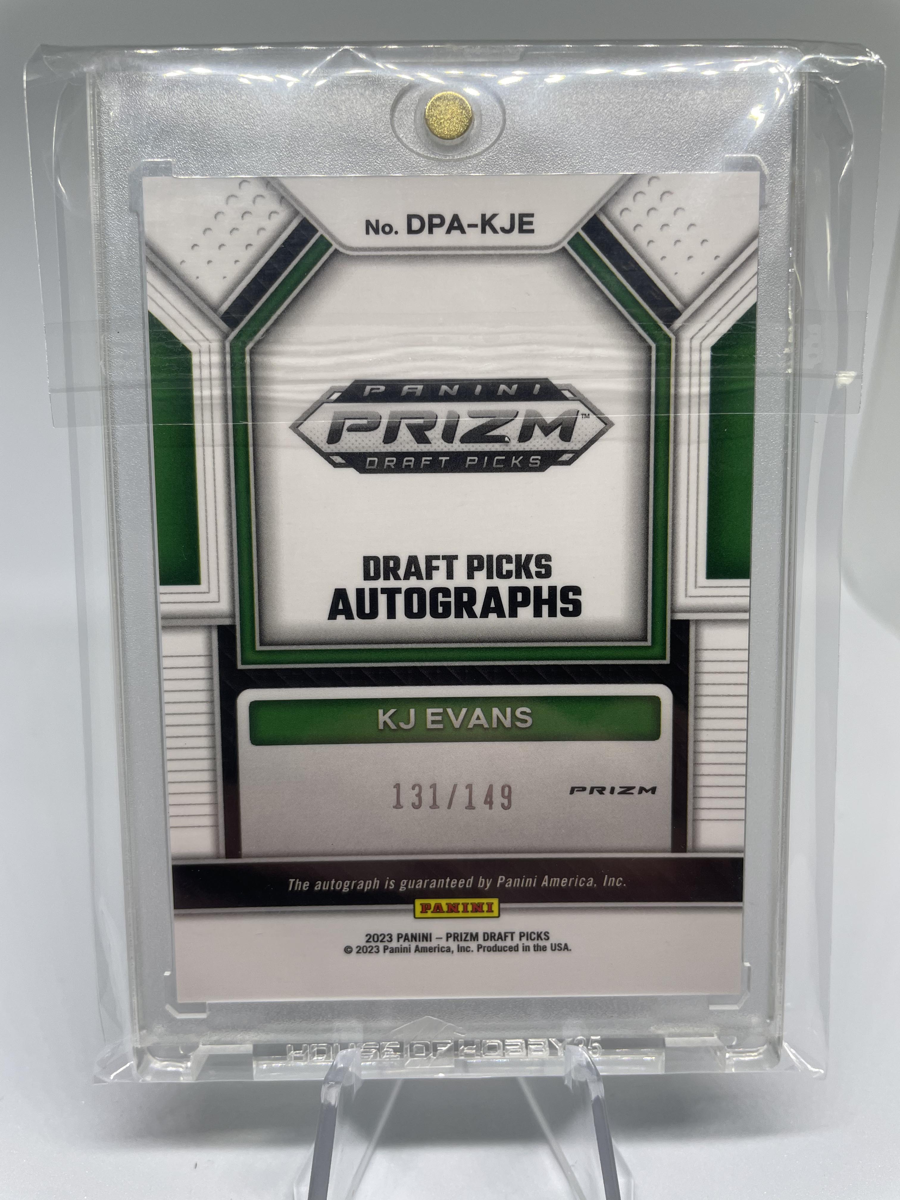 2023-24 Panini Prizm Draft Picks Kwame KJ Evans Red Prizm Rookie Auto /149