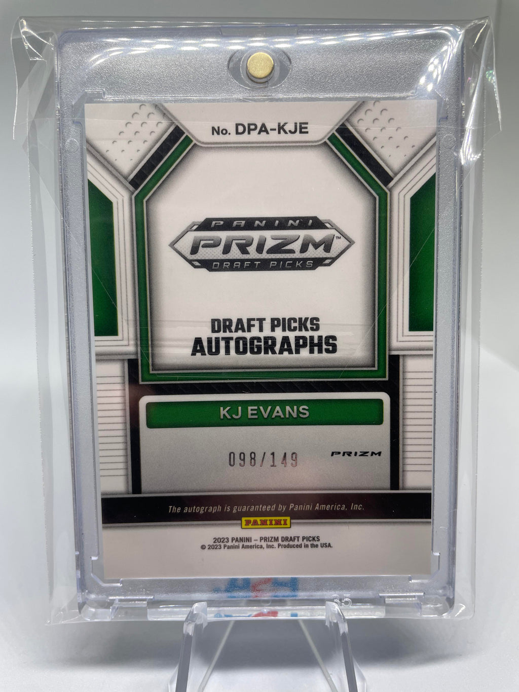 2023-24 Panini Prizm Draft Picks Kwame KJ Evans Red Prizm Rookie Auto /149