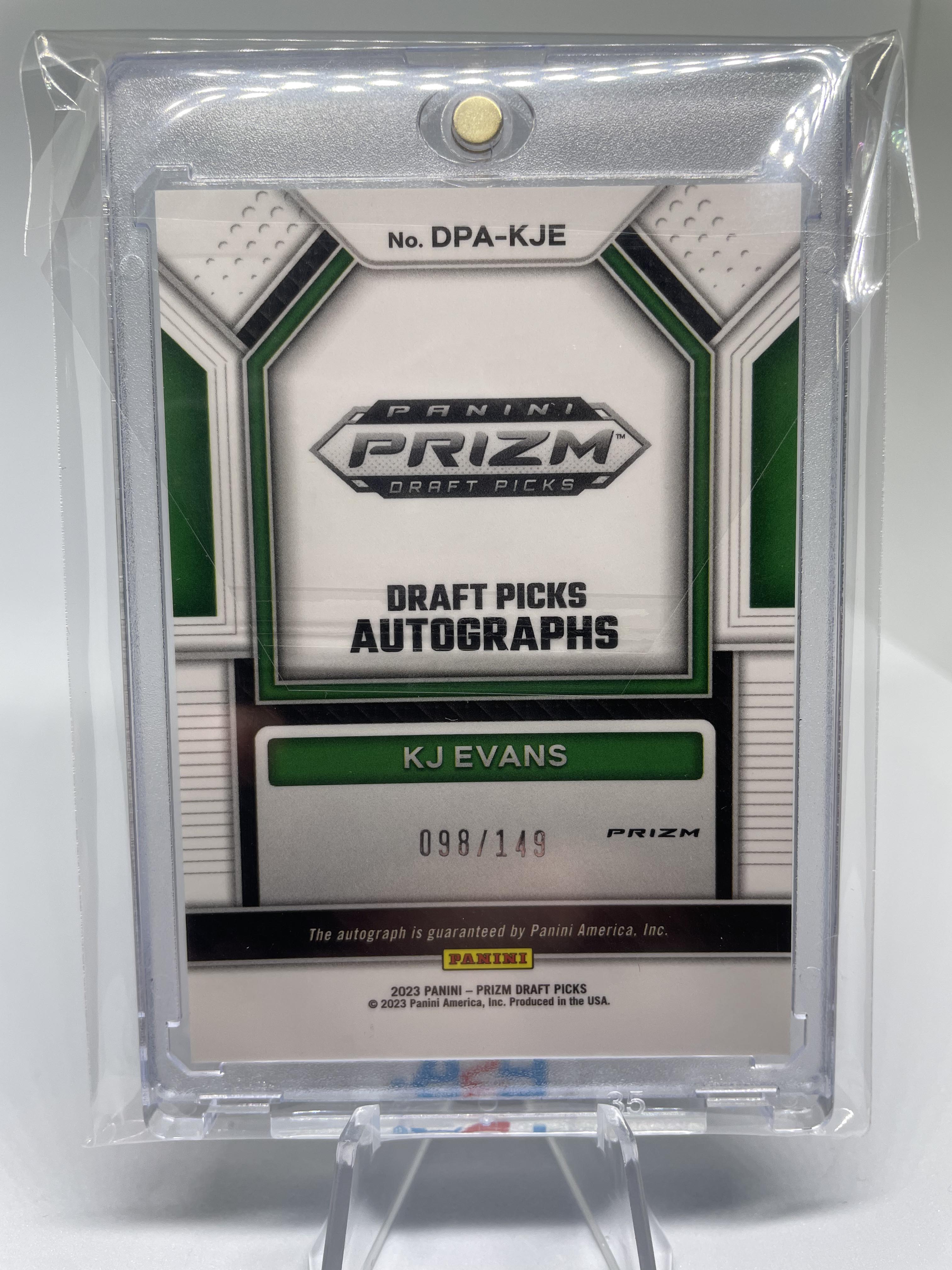 2023-24 Panini Prizm Draft Picks Kwame KJ Evans Red Prizm Rookie Auto /149