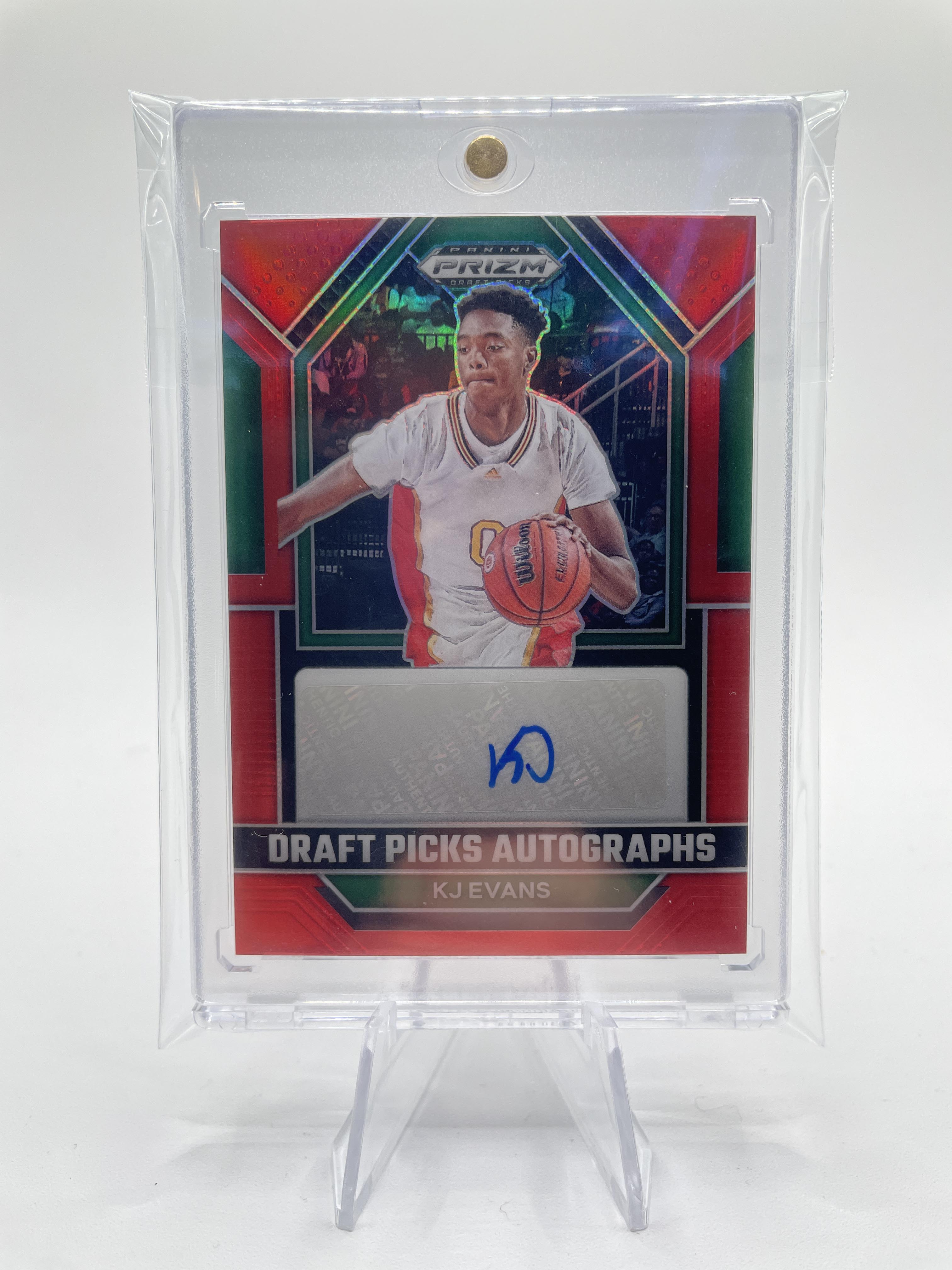 2023-24 Panini Prizm Draft Picks Kwame KJ Evans Red Prizm Rookie Auto /149