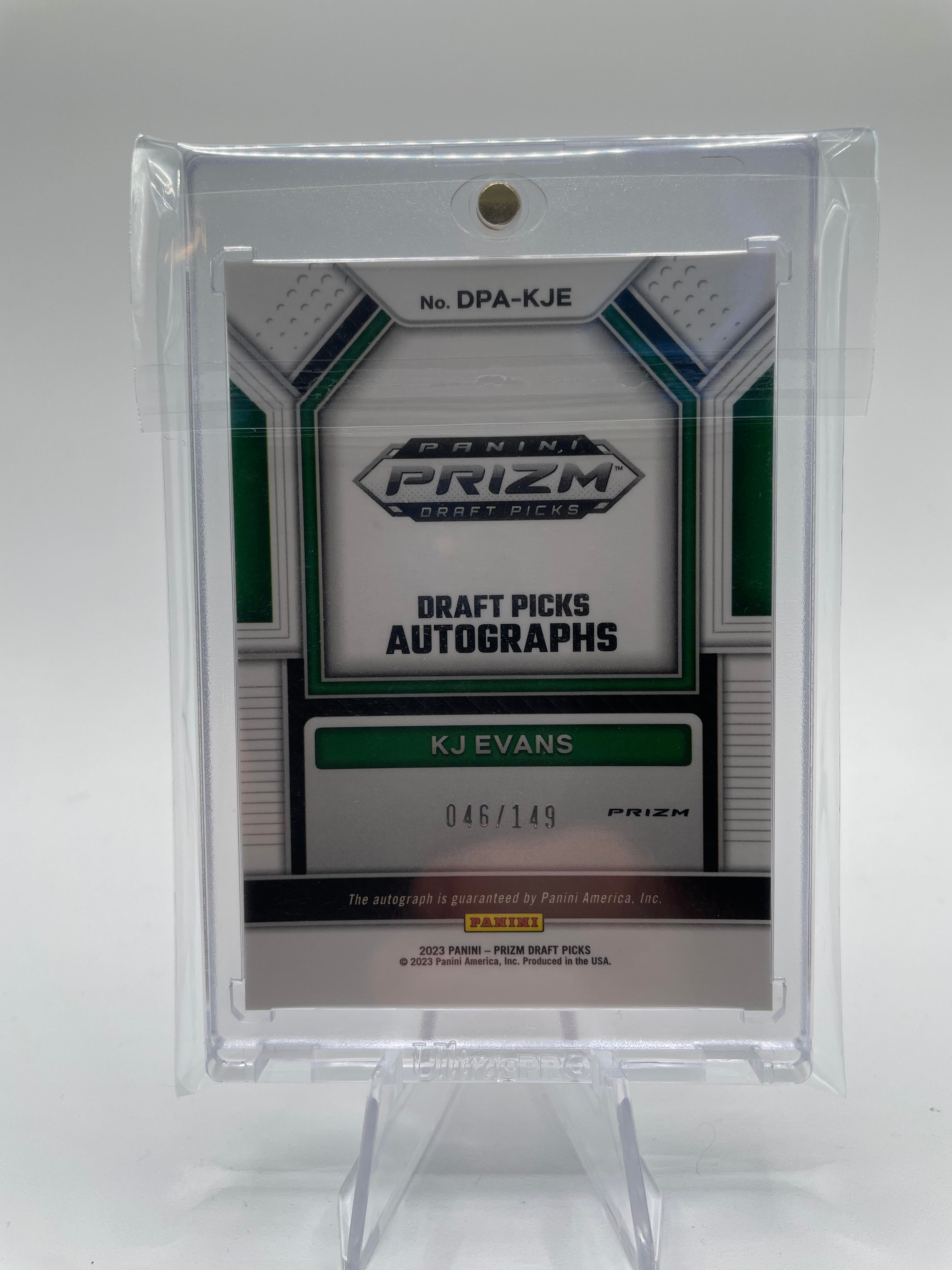 2023-24 Panini Prizm Draft Picks Kwame KJ Evans Red Prizm Rookie Auto /149