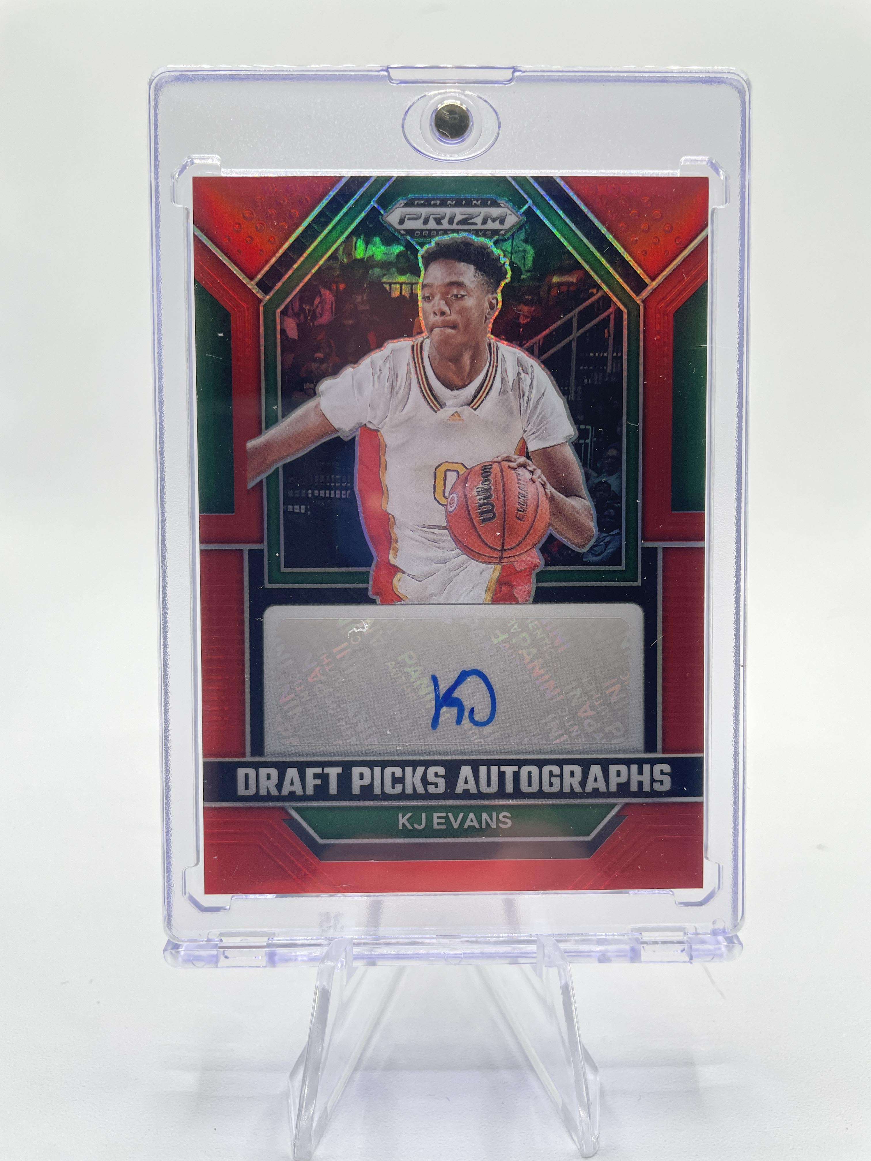 2023-24 Panini Prizm Draft Picks Kwame KJ Evans Red Prizm Rookie Auto /149