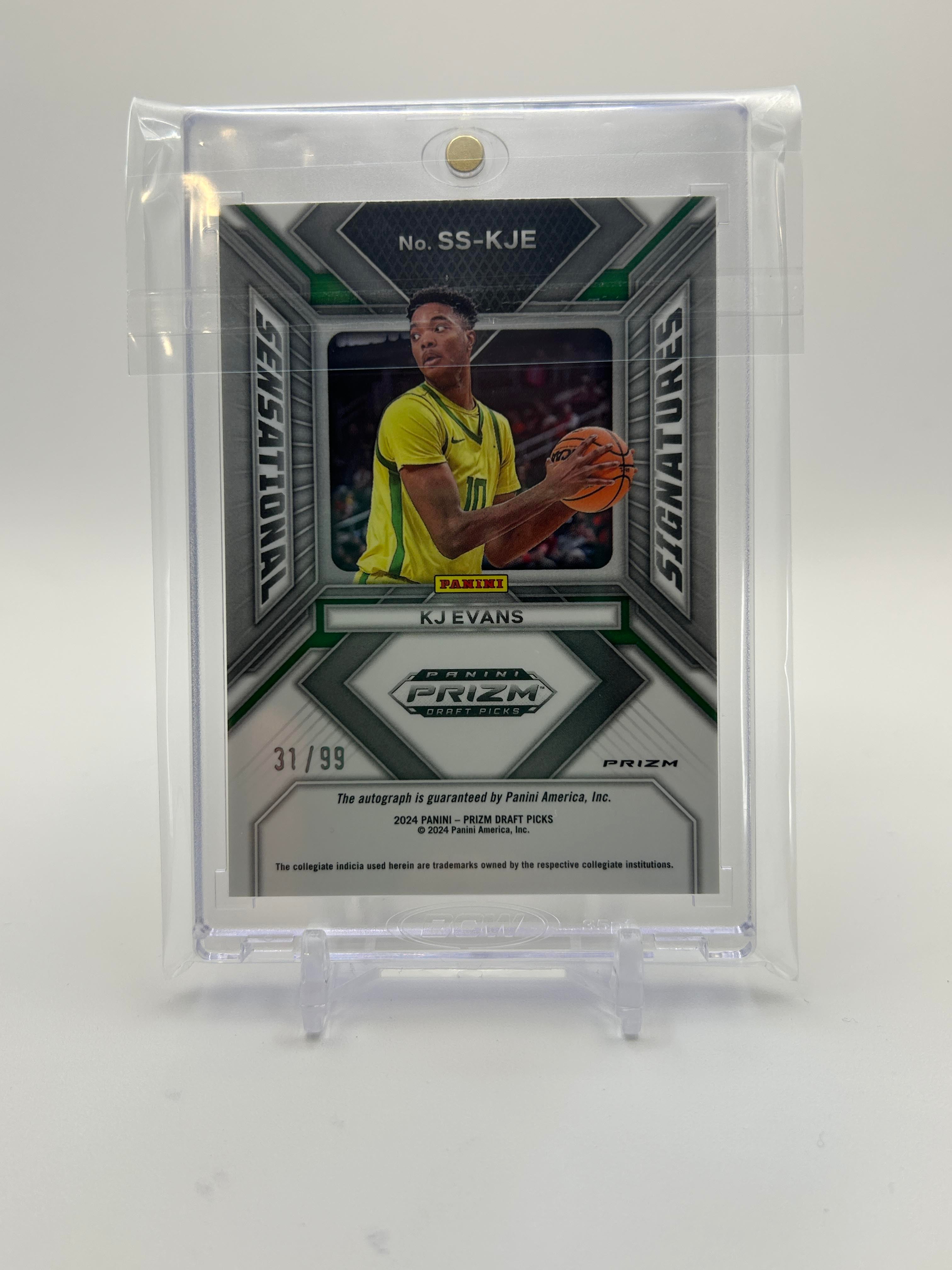 2023-24 Panini Prizm Draft Picks Kwame KJ Evans Sensational Purple Ice Auto /99