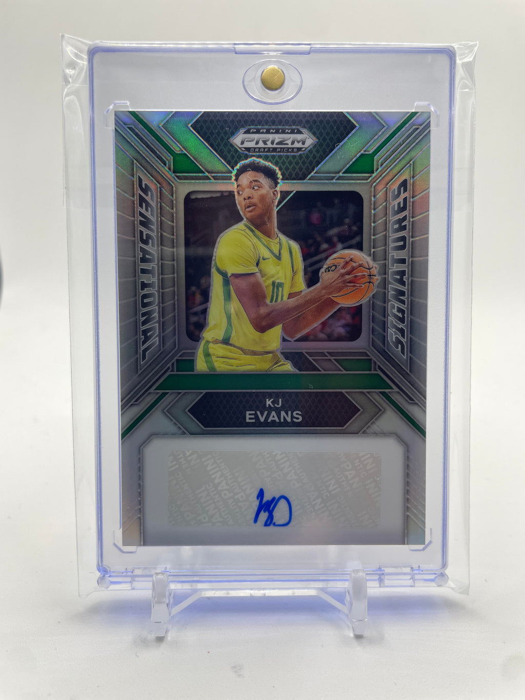 2023-24 Panini Prizm Draft Picks Kwame KJ Evans Sensational Silver Prizm Auto