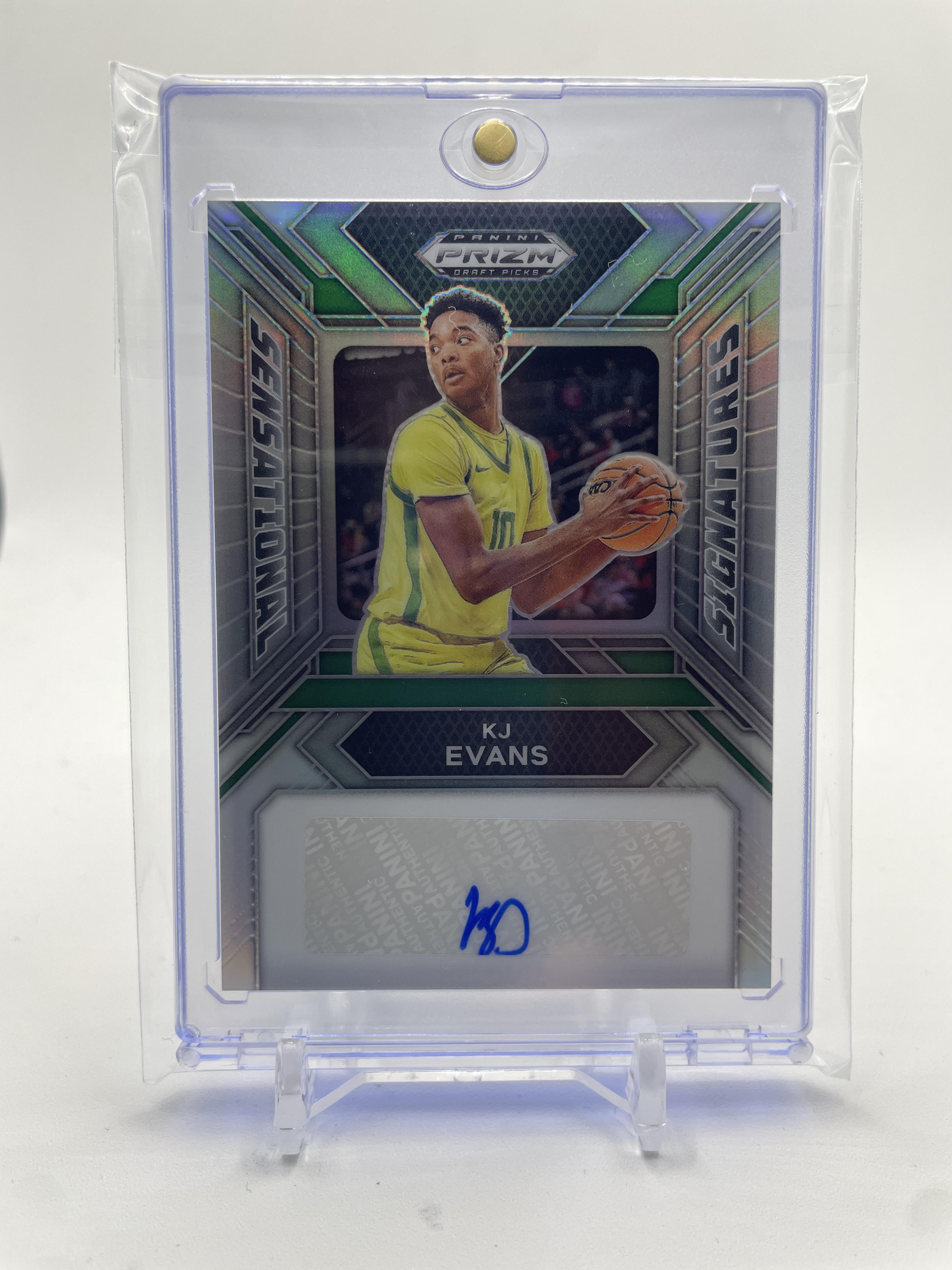 2023-24 Panini Prizm Draft Picks Kwame KJ Evans Sensational Silver Prizm Auto