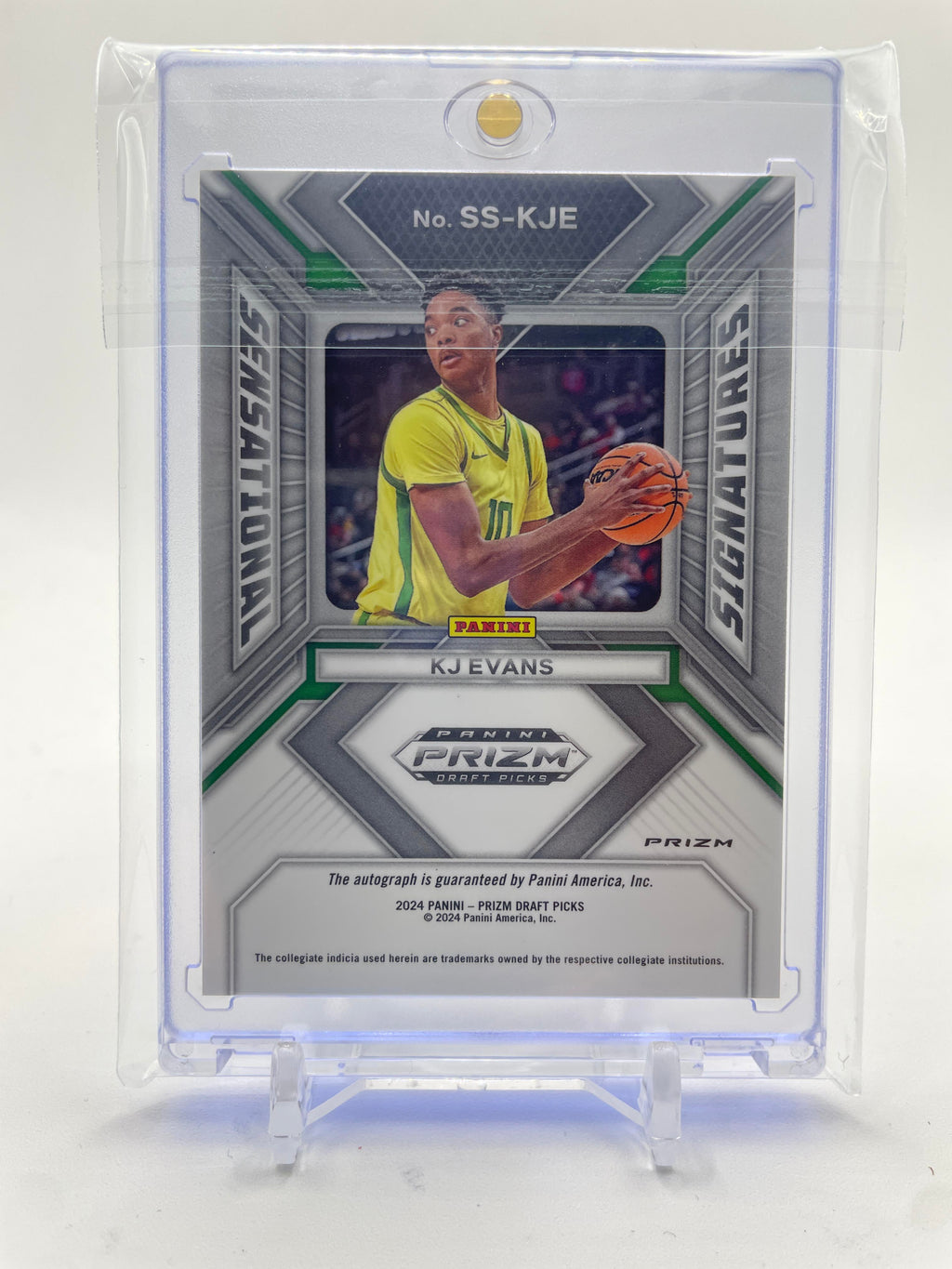 2023-24 Panini Prizm Draft Picks Kwame KJ Evans Sensational Silver Prizm Auto