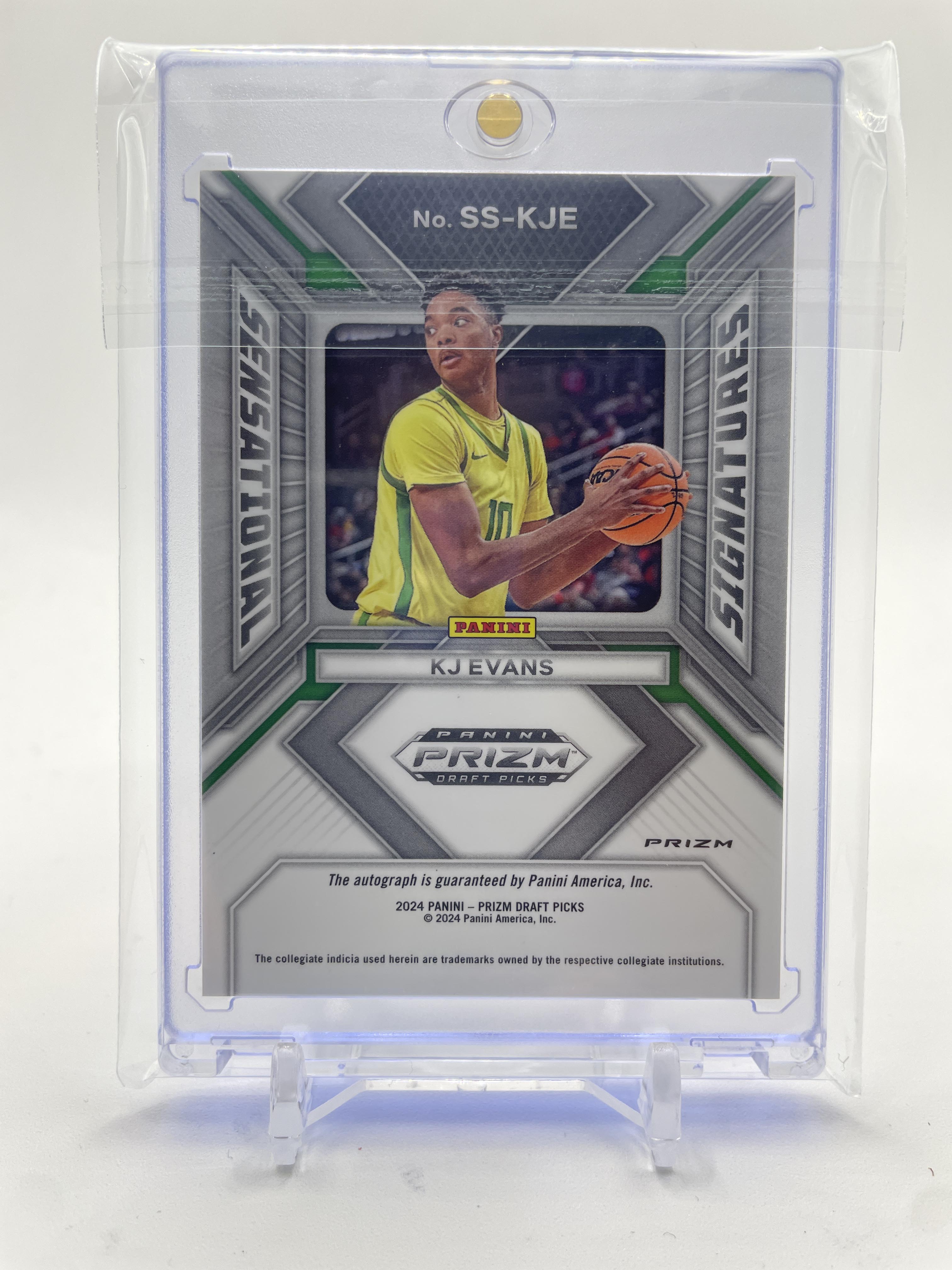 2023-24 Panini Prizm Draft Picks Kwame KJ Evans Sensational Silver Prizm Auto