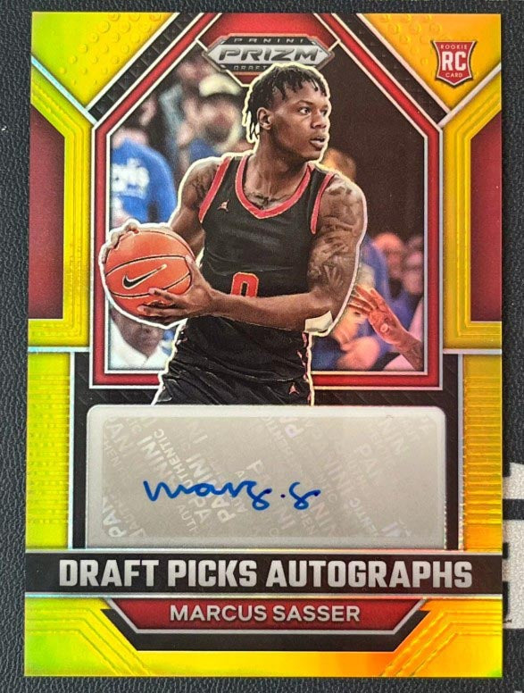 2023-24 Panini Prizm Draft Picks Marcus Sasser Gold Prizm Rookie Auto /10