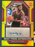 2023-24 Panini Prizm Draft Picks Marcus Sasser Gold Prizm Rookie Auto /10