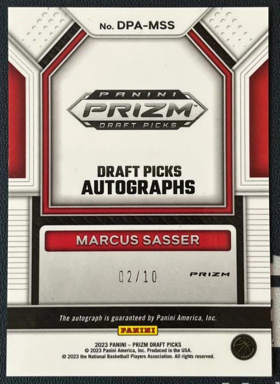 2023-24 Panini Prizm Draft Picks Marcus Sasser Gold Prizm Rookie Auto /10