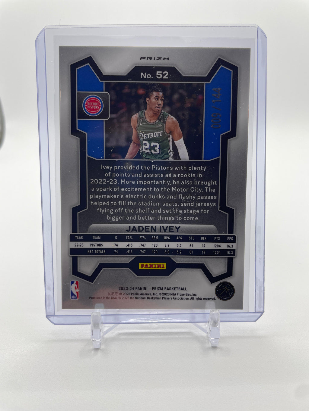 2023-24 Panini Prizm Jaden Ivey Blue Sparkle Prizm /144