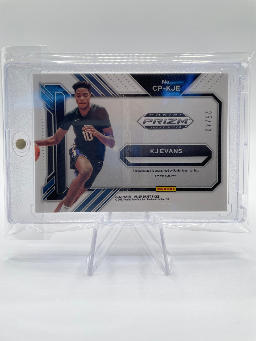 2023-24 Panini Prizm Kwame KJ Evans College Penmanship Choice Red Prizm Auto /40