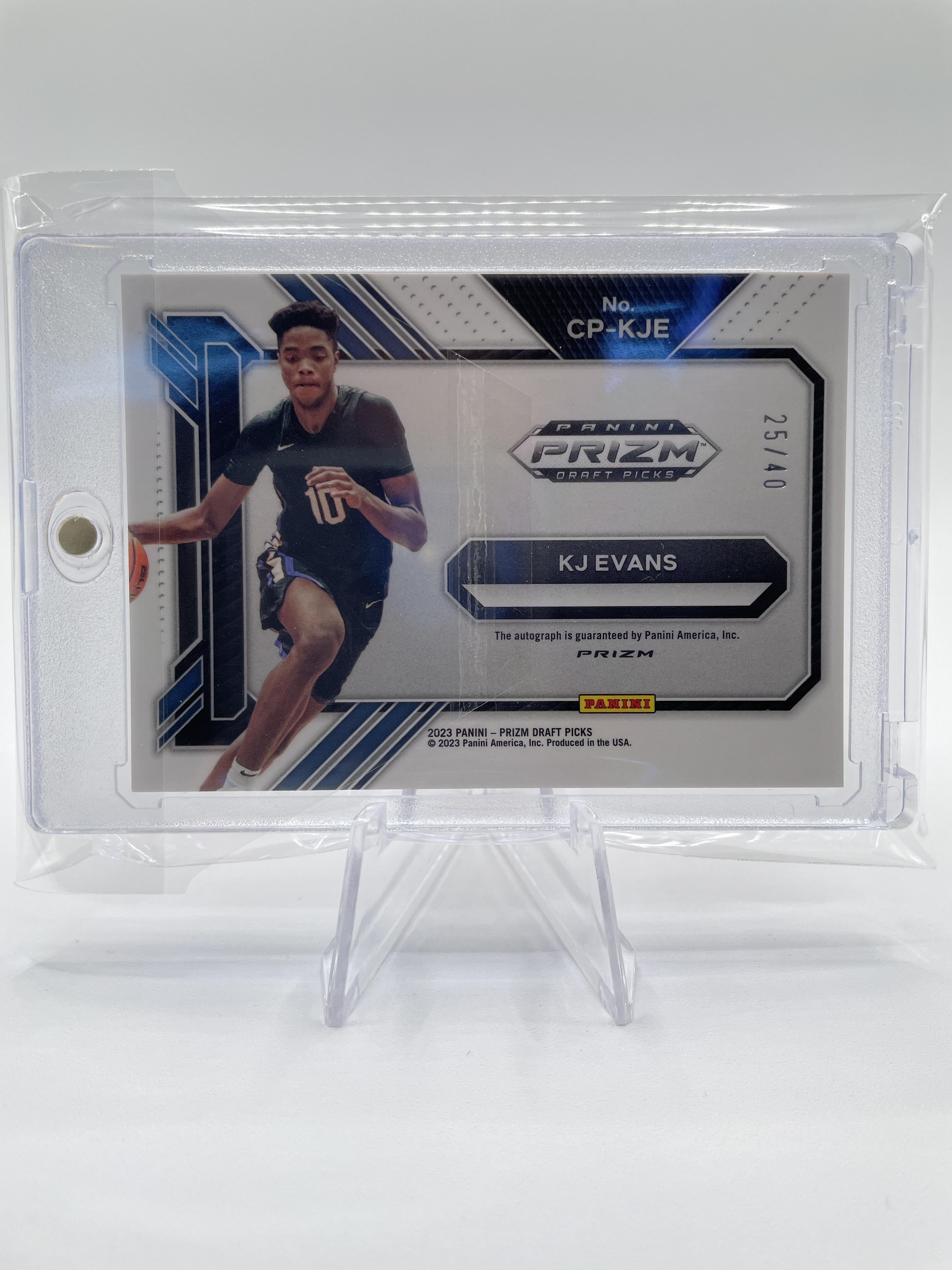 2023-24 Panini Prizm Kwame KJ Evans College Penmanship Choice Red Prizm Auto /40