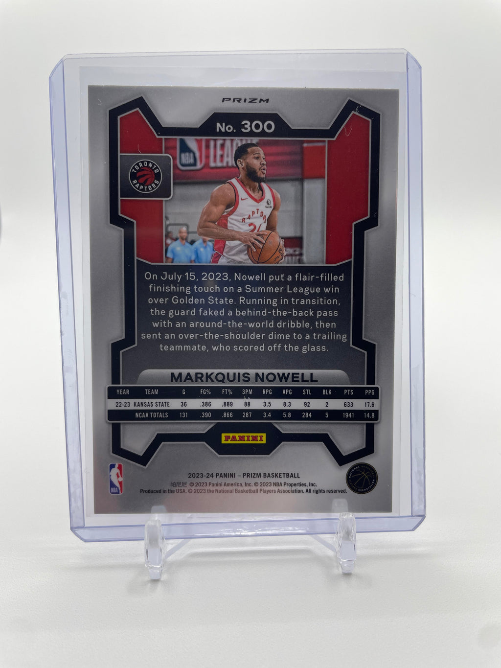 2023-24 Panini Prizm Markquis Nowell Red Sparkle Prizm Rookie SP