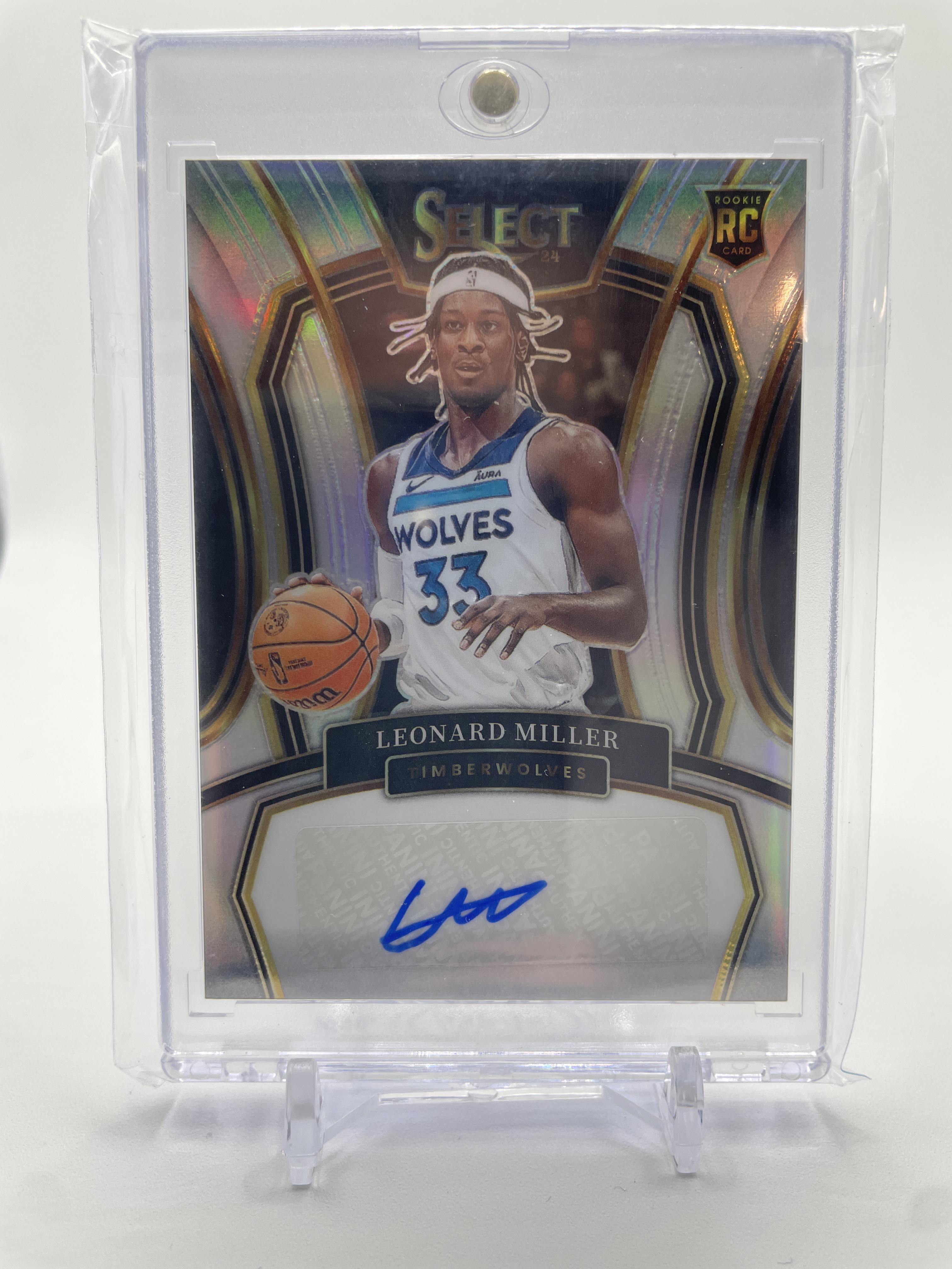 2023-24 Panini Select Leonard Miller Silver Prizm Rookie Signatures Auto /249